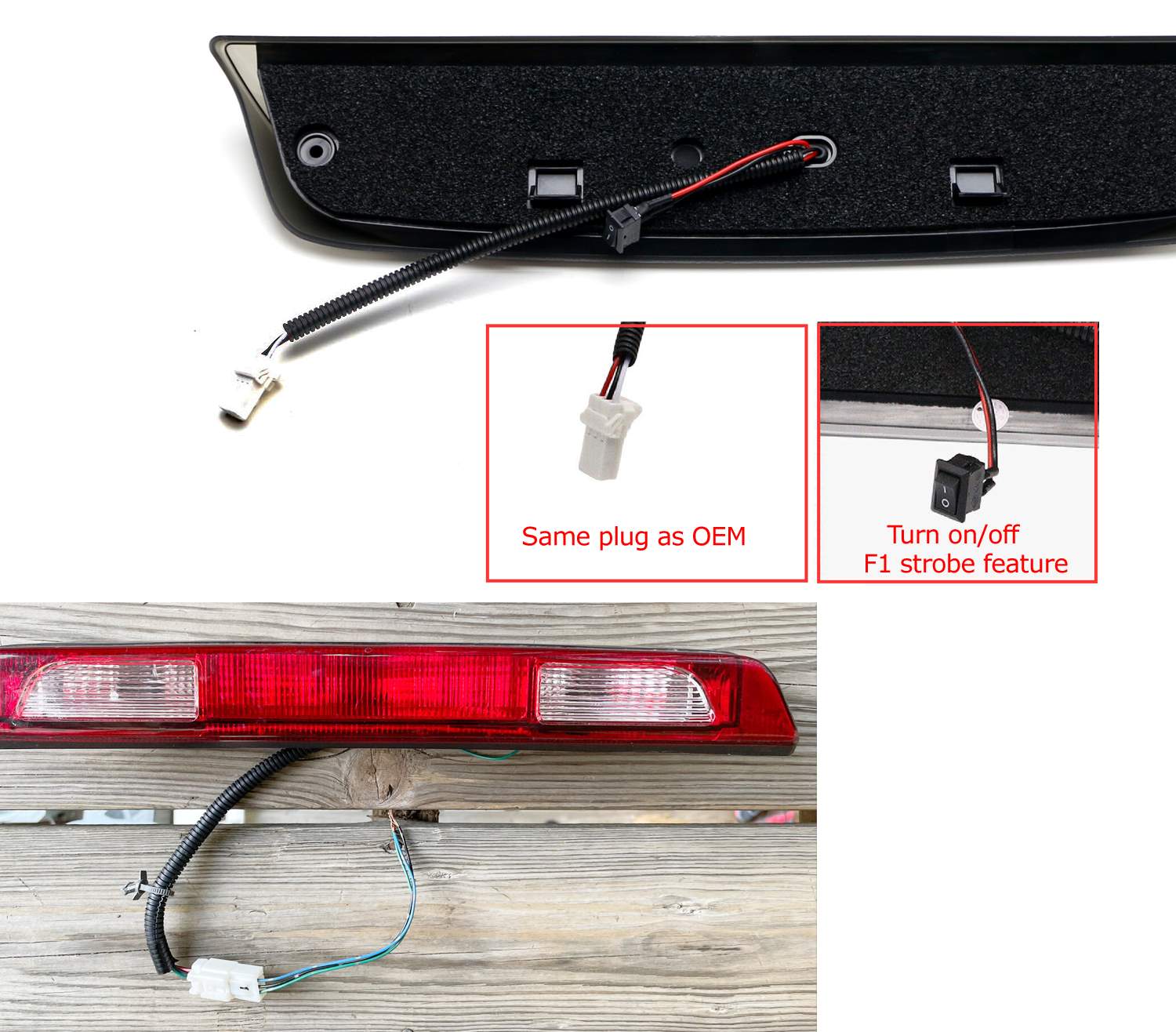 F1 Style Strobe Smoke Lens LED High Mount 3rd Brake Light for 2004-2015 Nissan Titan - Enhanced Visibility & Safety for Night Driving & Racing
