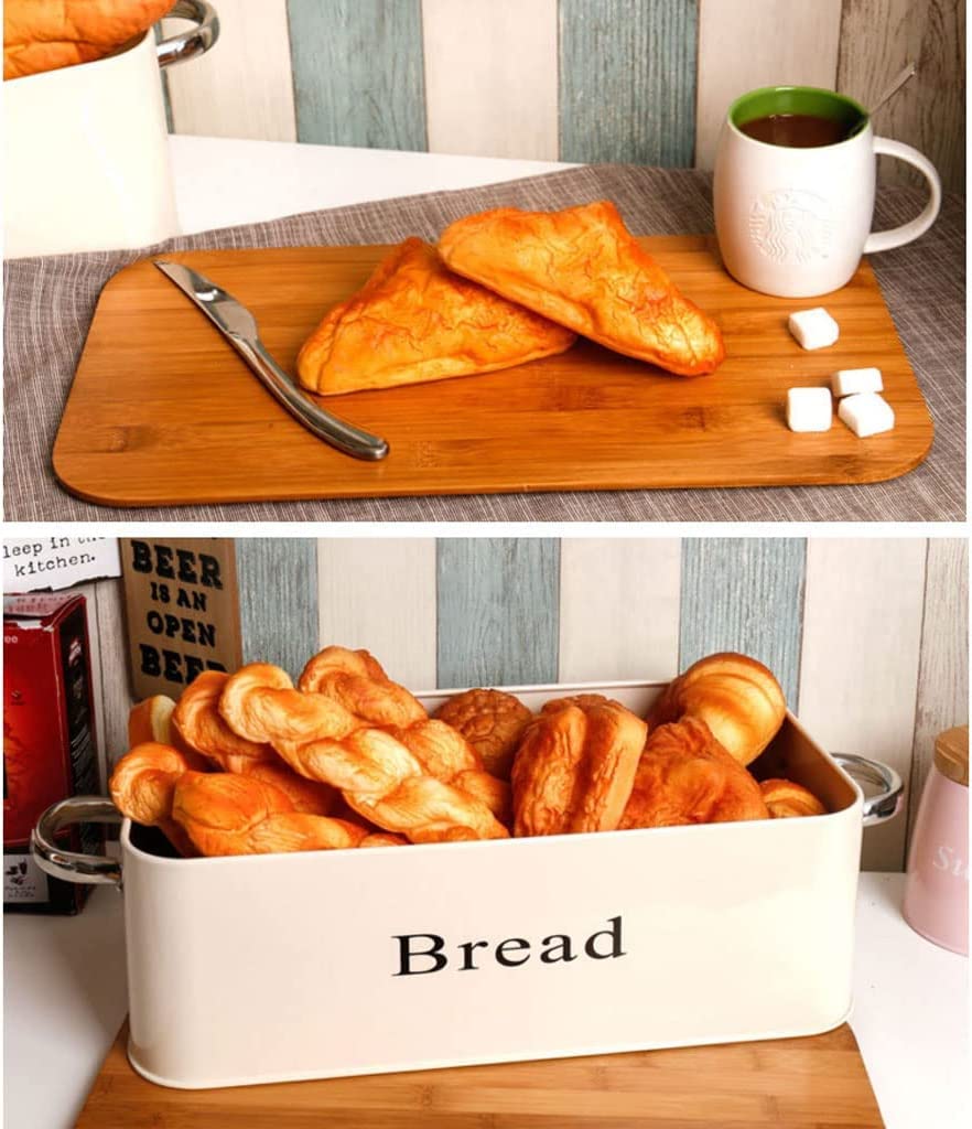 Stainless Steel Bread Box with Bamboo Lid - Large Capacity Rectangular Bread Storage Container for Kitchen Countertop | Perfect for Sourdough, Baguettes & Homemade Bread | Rustproof & Airtight Food Storage Solution for Freshness