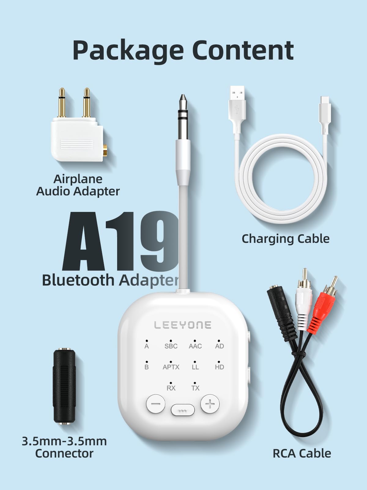 Bluetooth 5.4 Transmitter & Receiver 2-in-1 - Wireless Audio Adapter for Airplane, TV, PC, Nintendo Switch | Low Latency, Dual Pairing for AirPods & Headphones | Bluetooth Audio Receiver for Car & Home Stereo System | Perfect for Travel, Gaming & Home Entertainment