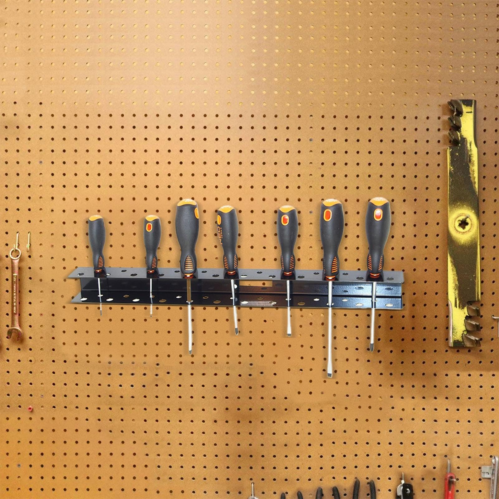 Heavy Duty Wall Mount Tool Organizer - Screwdriver Storage Rack & Hand Tool Holder for Garage, Workshop, DIY Projects - Durable Metal Tool Wall Organizer for Screwdrivers, Wrenches, Pliers