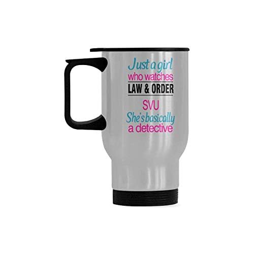 Stainless Steel Travel Coffee Mug 14oz - Insulated Tea Cup for Hot & Cold Drinks - Perfect for Law & Order SVU Fans, Detectives & Coffee Lovers (Great for Commuting, Office & Outdoor Use)