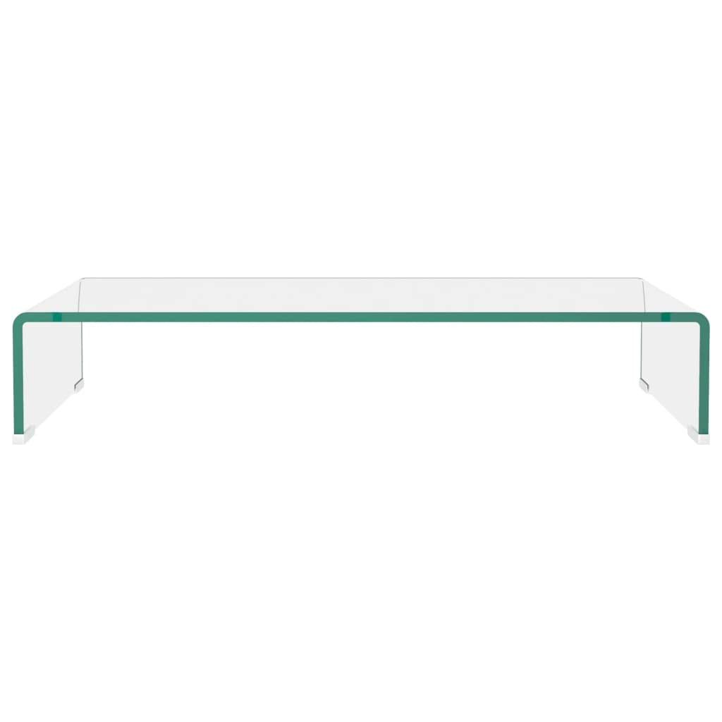 Clear Glass TV Stand & Monitor Riser - 27.6