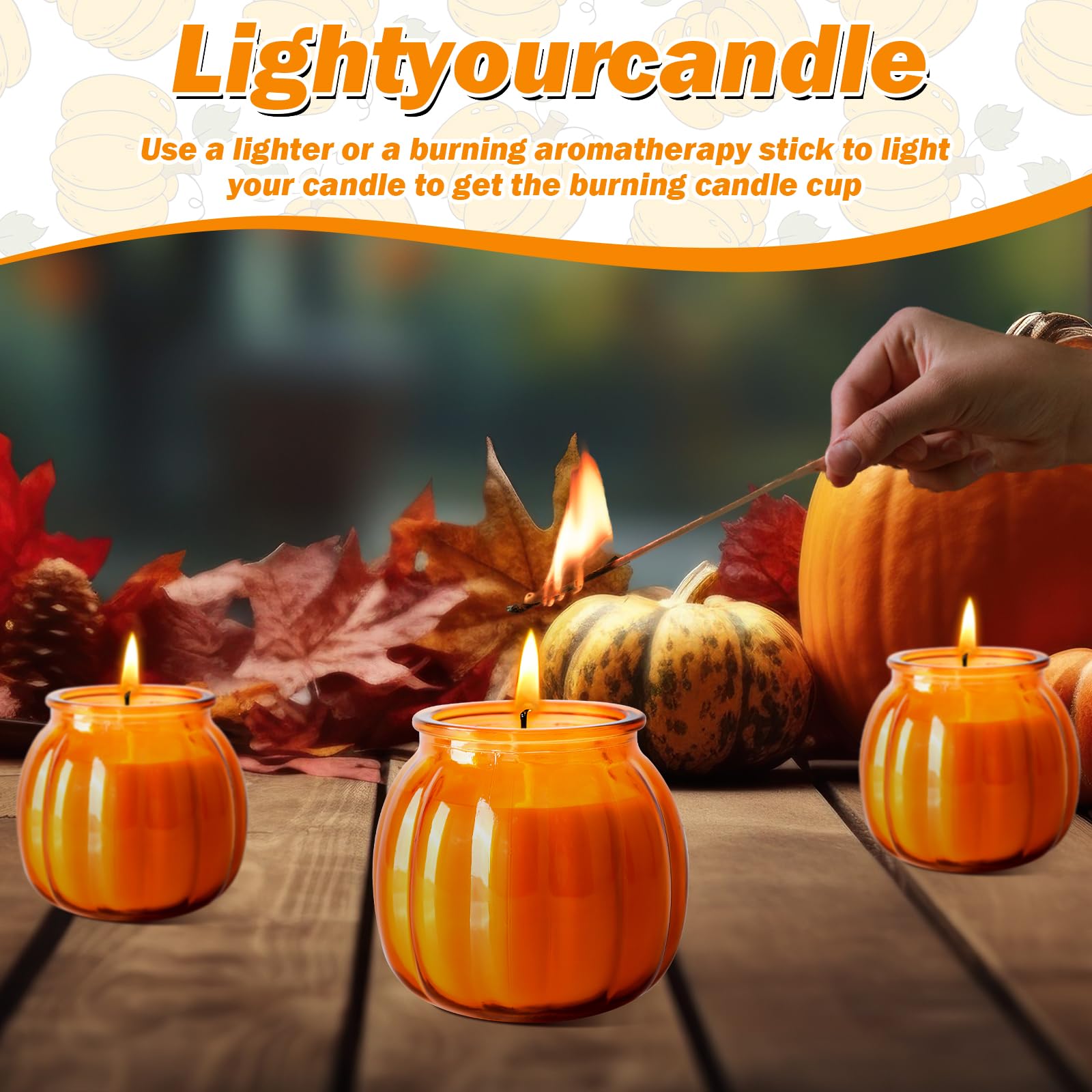 12-Pack Pumpkin Scented Soy Candles for Thanksgiving & Christmas - Long-Lasting Natural Wax Candles, Fall Home Decor, Wedding & Baby Shower Party Favors - Perfect for Cozy Evenings, Holiday Gatherings & Festive Celebrations