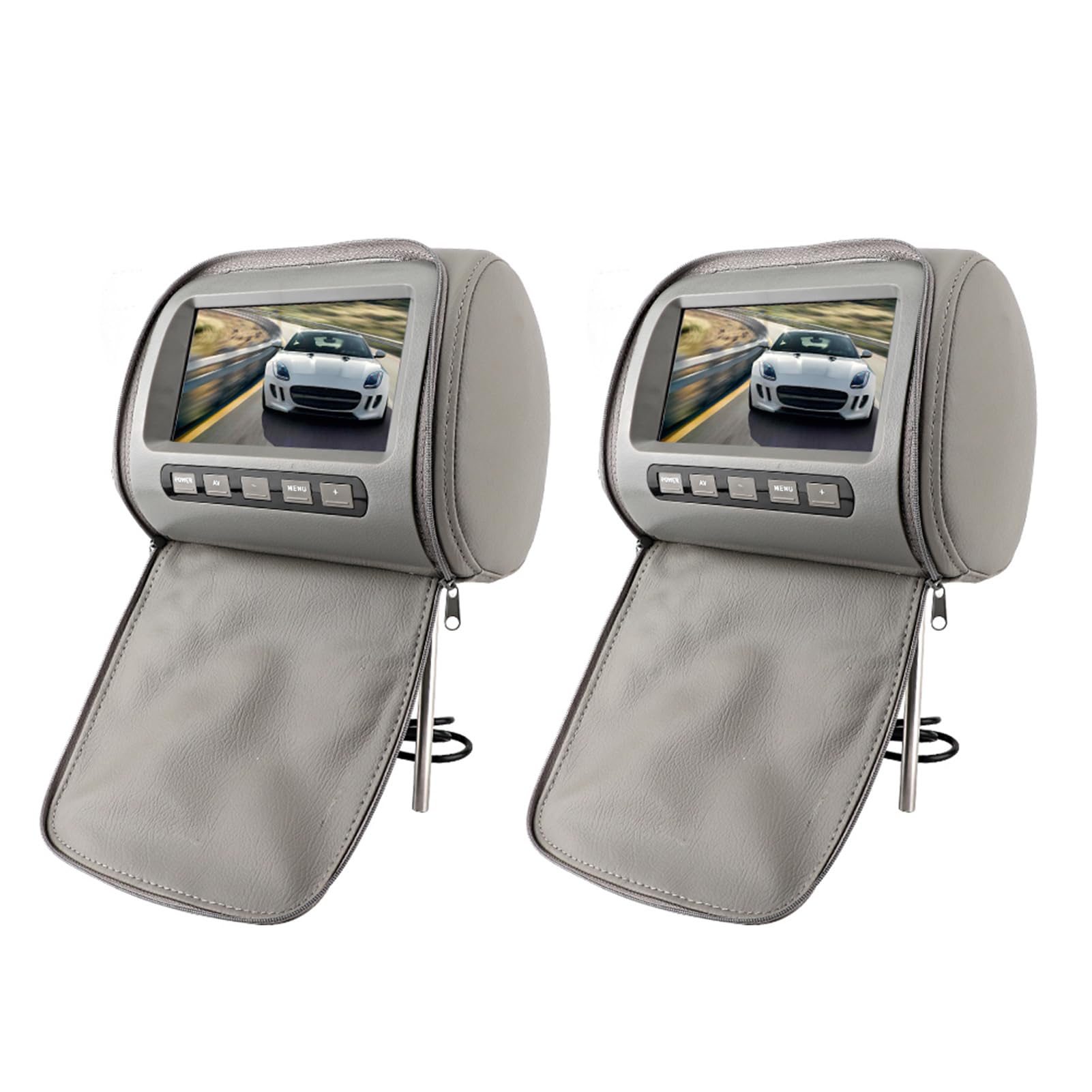 Dual 7-inch HD LCD Portable Car Headrest DVD Player with USB/SD/TV Support & Remote Control - Perfect for Long Road Trips & Family Travel Entertainment