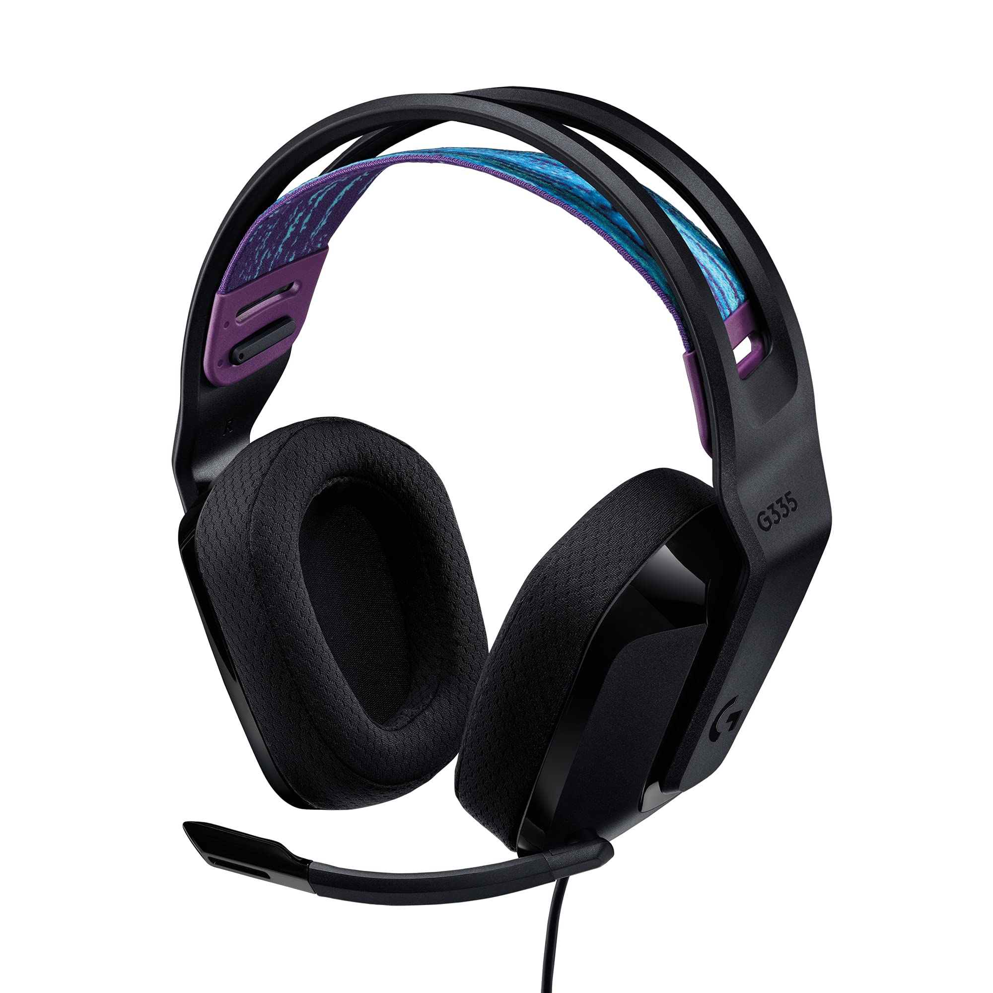 Logitech G335 Wired Gaming Headset with Flip-to-Mute Mic - Lightweight Over-Ear Headphones with Memory Foam Earpads, 3.5mm Audio Jack - Compatible with PC, PS4, PS5, Xbox, Nintendo Switch (Black) - Perfect for Competitive Gaming, Streaming & Online Classes
