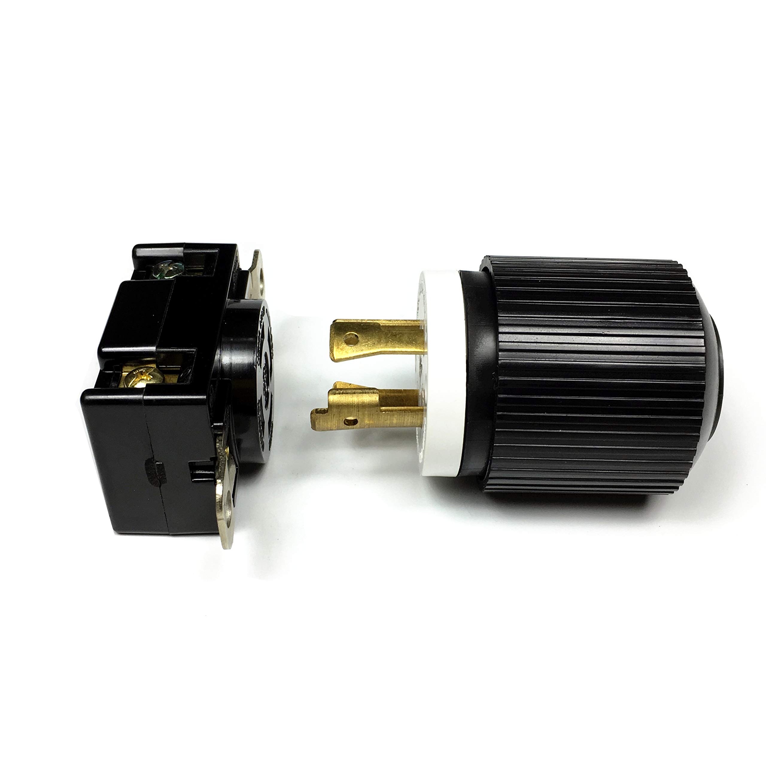 30 AMP 120V/220V RV Generator Plug & Socket L14-30 - Male & Female Receptacle for RV Power Hookup, Camping & Outdoor Use