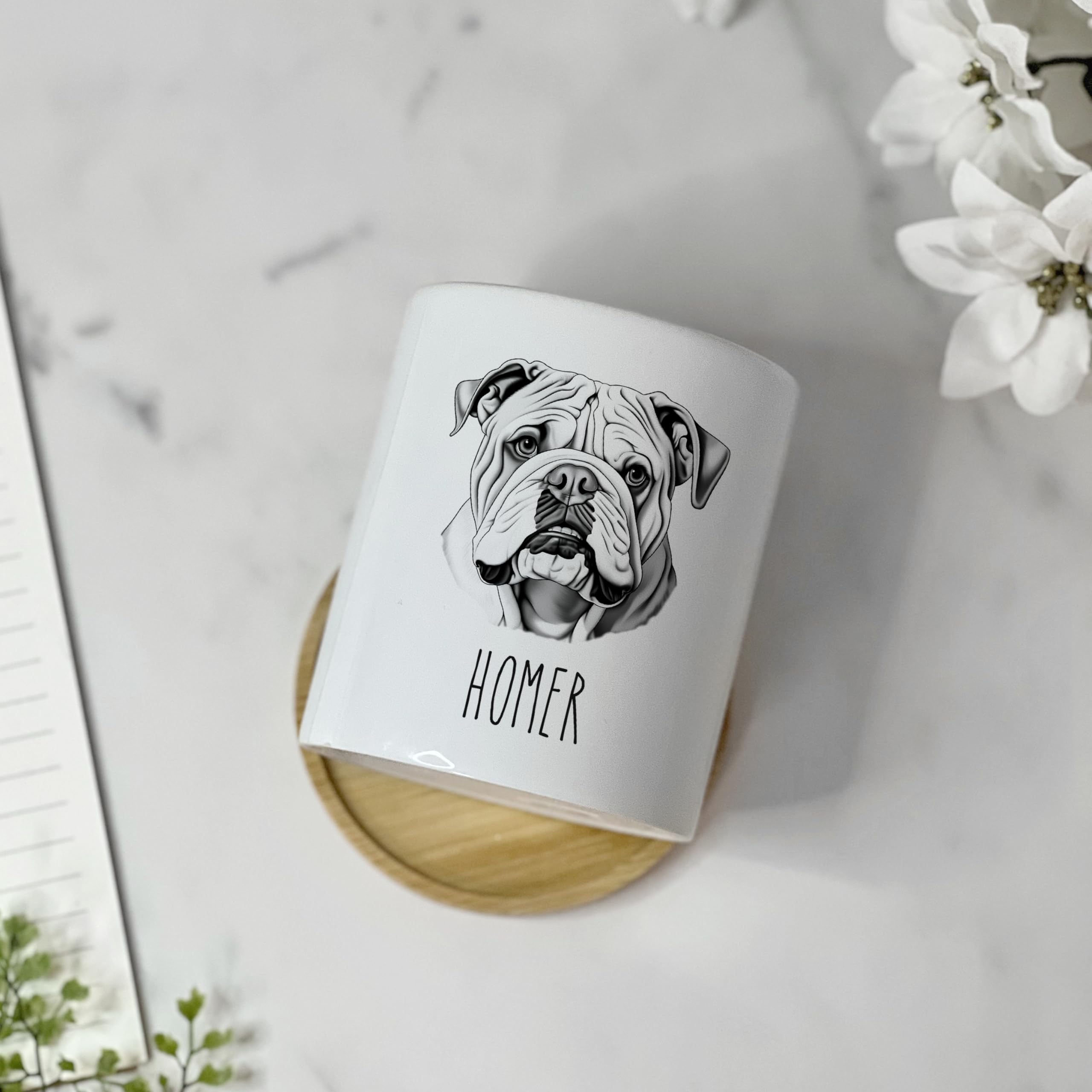 English Bulldog Planter Pot - Custom Personalized Dog Lover Gift for Mom Dad - Unique Pet Name Present for Fur Mama - Cute Table Decor for Home Office Garden
