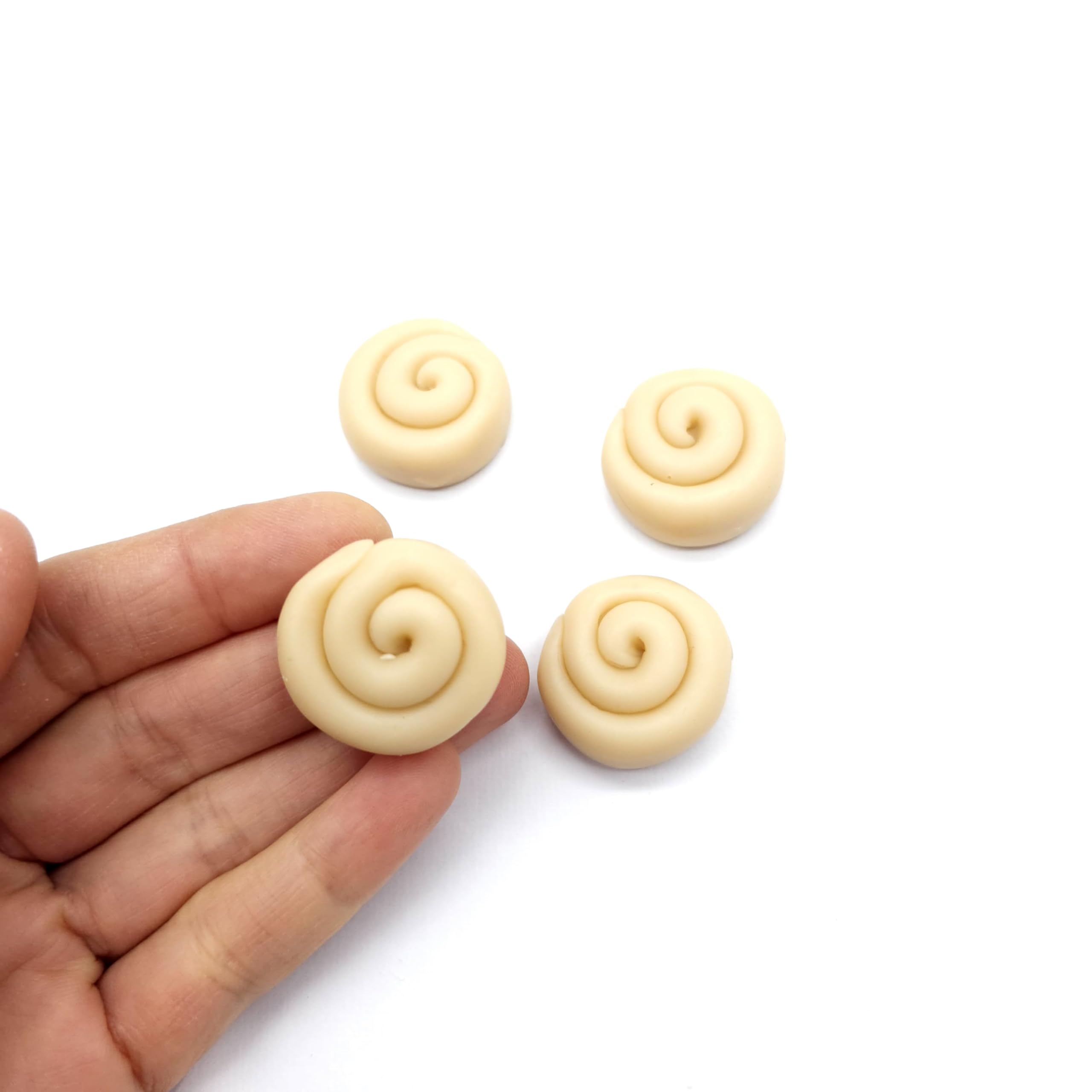 1 Inch Mini Cinnamon Roll Silicone Mold - 4 Cavity Wax Melts, Soap & Candle Making Mold for Baking, DIY Crafts - Perfect for Homemade Desserts, Party Favors and Gift Making (Model D: NC027)