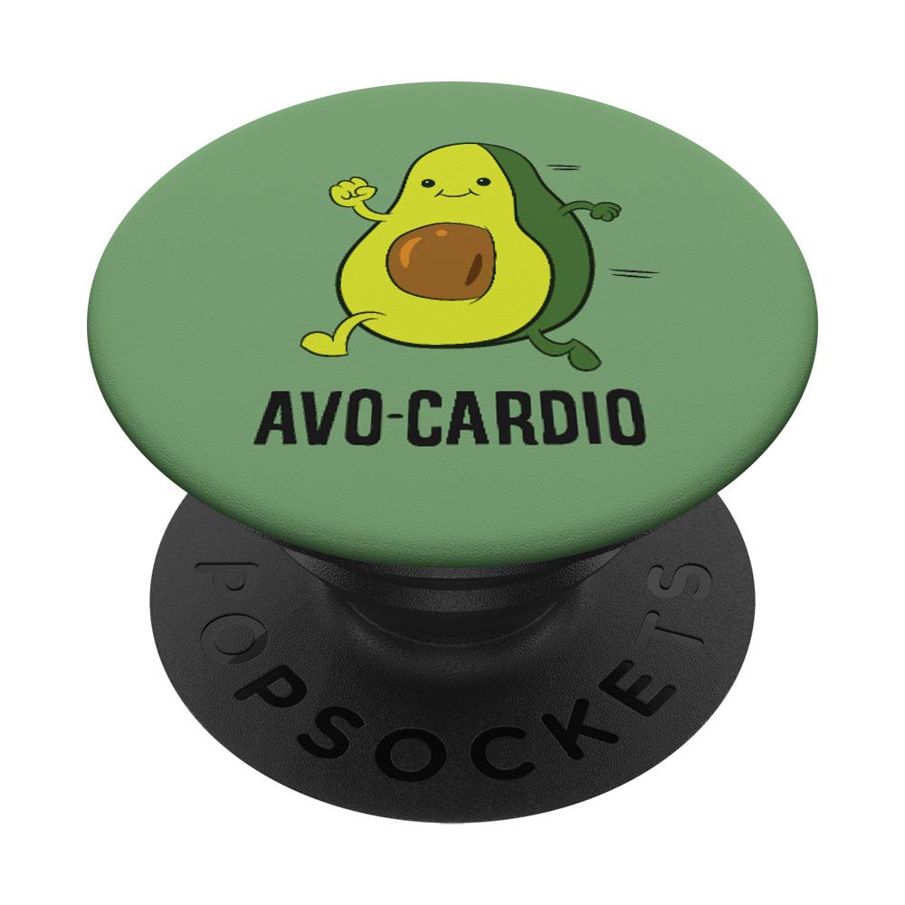 Avocado PopSockets Swappable PopGrip - Cute Avocardio Gym & Fitness Phone Grip for Workouts, Running, Yoga - Perfect for iPhone & Android Devices