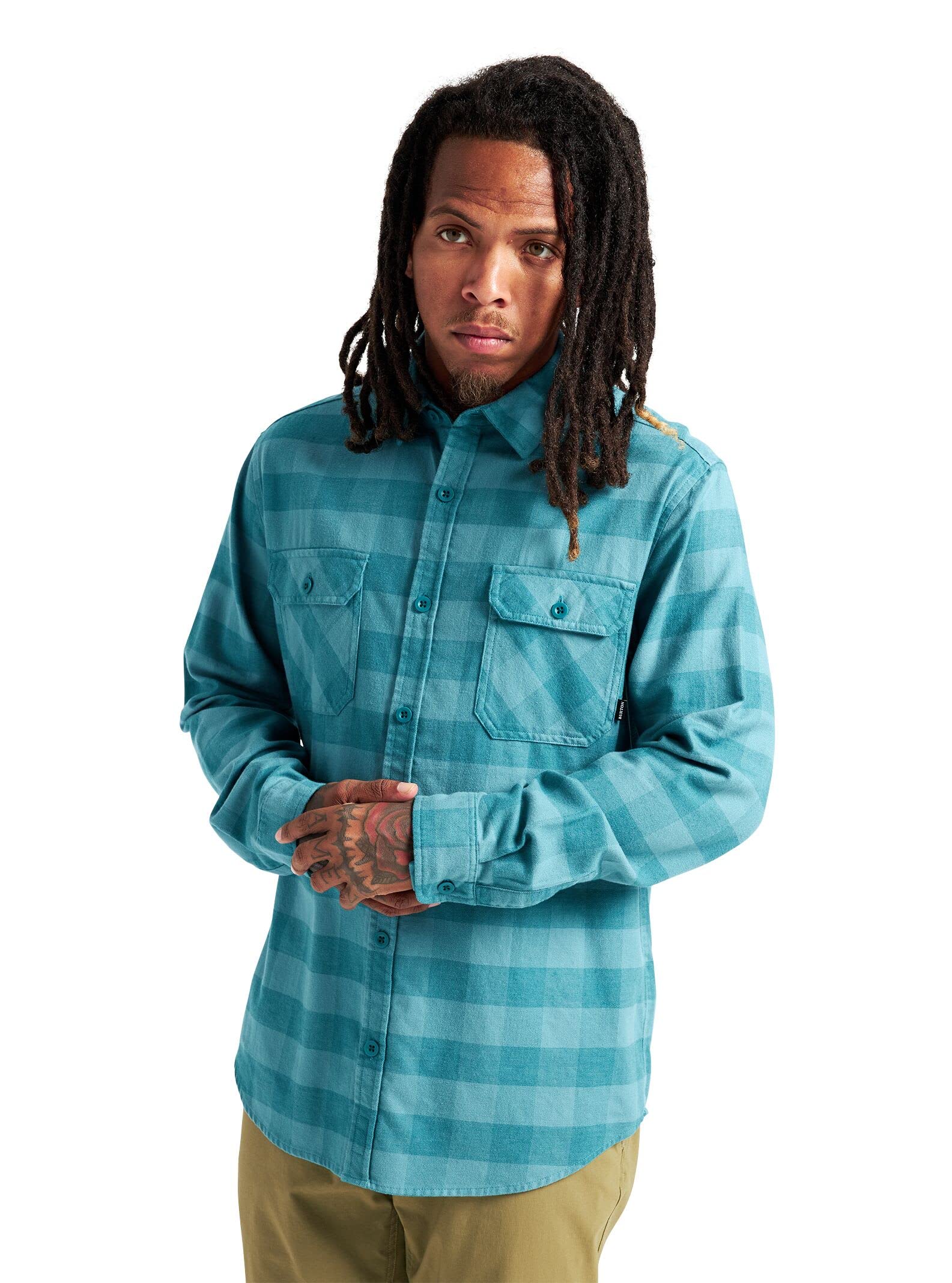 Burton Brighton Flannel Shirt for Men - Soft & Comfortable Plaid Button-Up Shirt - Perfect for Casual Wear, Outdoor Adventures & Layering in Fall/Winter