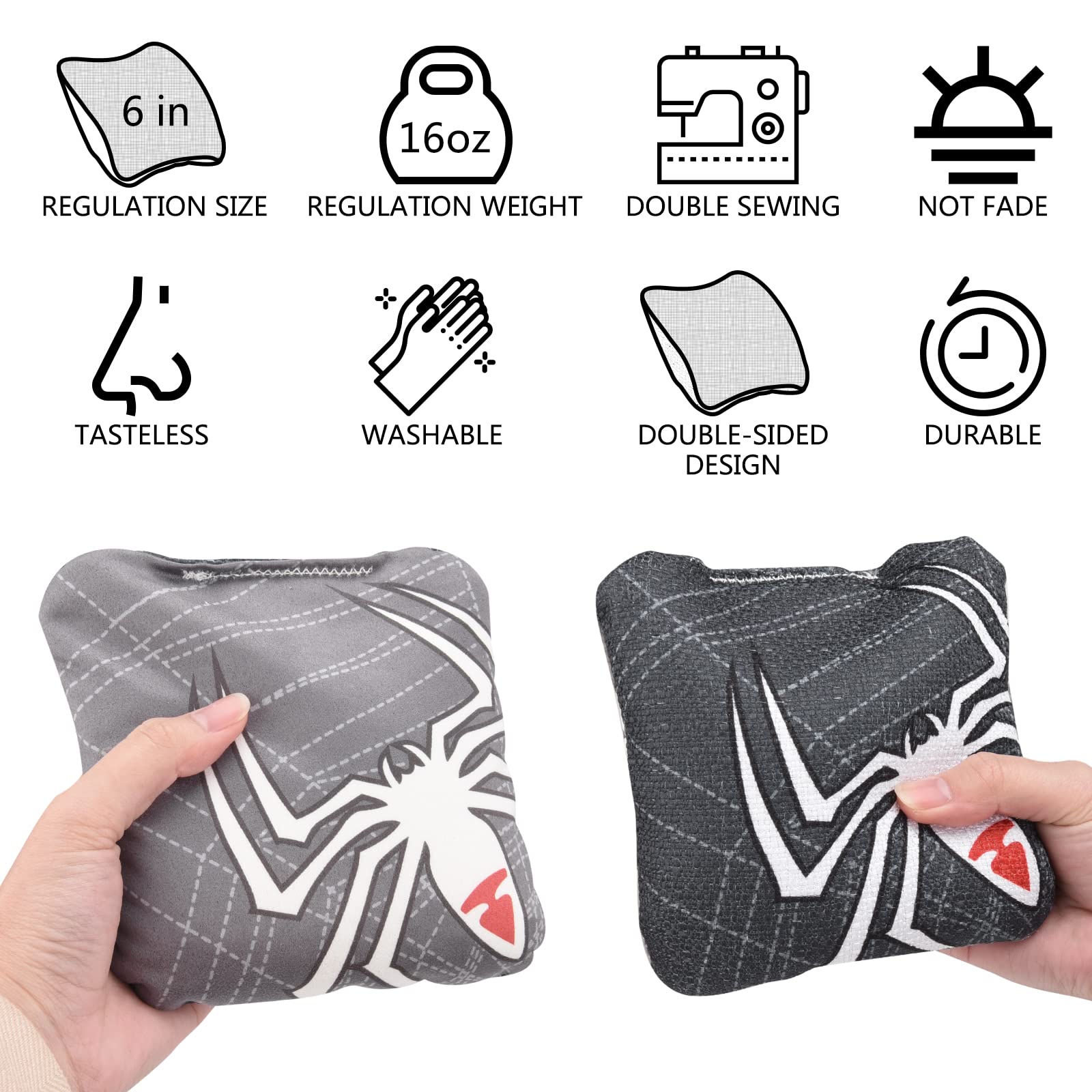 Premium Regulation Cornhole Bags Set of 4/8 - Professional Slick & Stick Bean Bags for Cornhole Game | Includes Storage Bag | Perfect for Backyard Parties, Tailgating & Outdoor Games