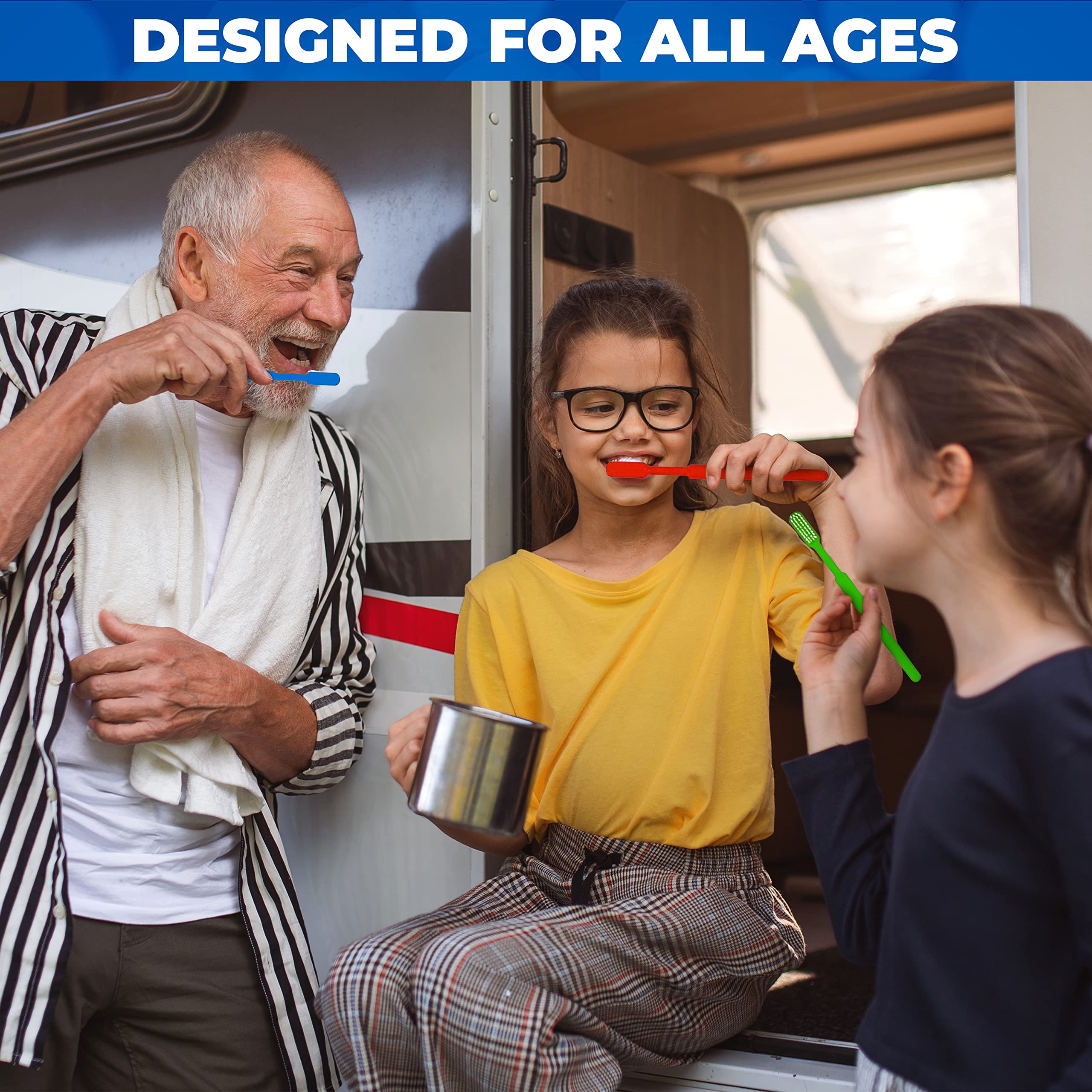 1000 Individually Wrapped Prepasted Disposable Toothbrushes with Built-in Toothpaste - Soft Bristle Waterless Travel Toothbrushes for Hotels, Camping, Office & On-the-Go Oral Care - Perfect for Travel Kits, Emergency Preparedness & Hygiene Essentials