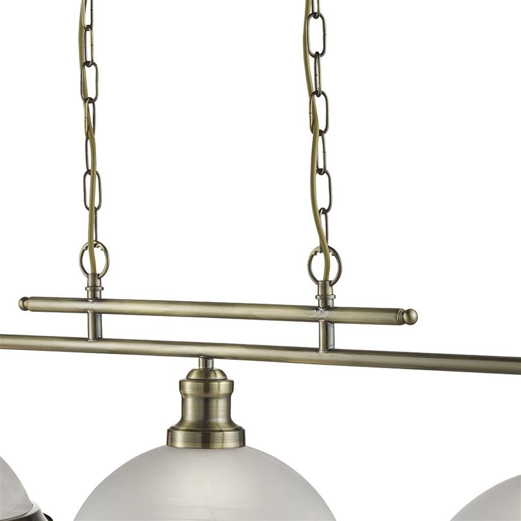 Bistro 2/3Lt Kitchen Light Fixture - Satin Silver/Antique Brass Finish - Modern Pendant Lighting for Dining Room, Island, Bar & Restaurant Decor