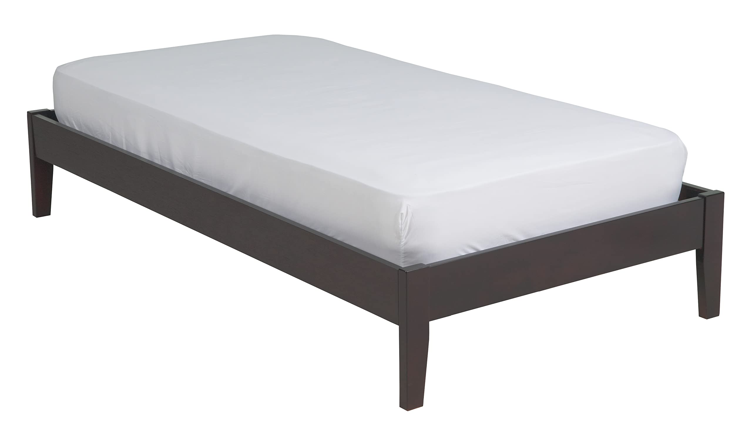 Modus Solid Wood Platform Bed Frame - Full Size, Espresso Finish, Simple Nevis Design | Sturdy & Durable for Modern Bedroom Decor | Perfect for Master Bedrooms, Guest Rooms & Apartments