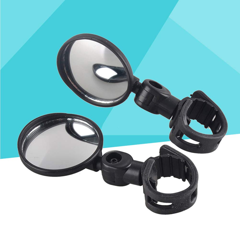 Universal Bike Mirror - 2 Pairs Adjustable 360° Rotating Handlebar Rearview Mirrors for Mountain & Road Bikes | Black Cycling Safety Accessories | Perfect for Commuting, Trail Riding & Urban Cycling