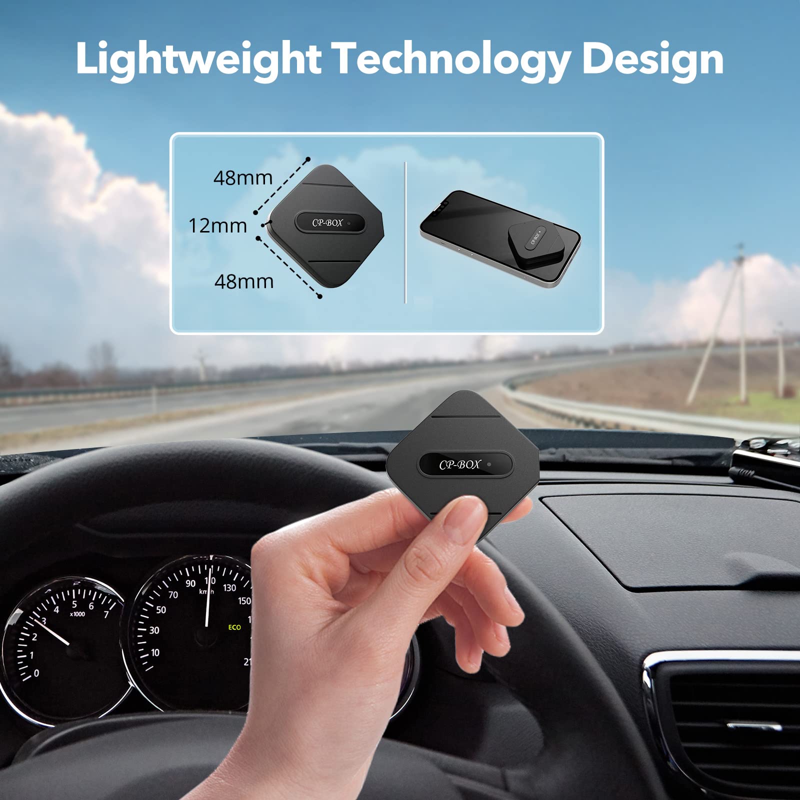 2024 Upgraded Wireless CarPlay Adapter - Convert Wired to Wireless for iPhone 6+ & Cars 2015+ | Fast Connection, No Delay | Perfect for Commuting, Road Trips & Hands-Free Driving