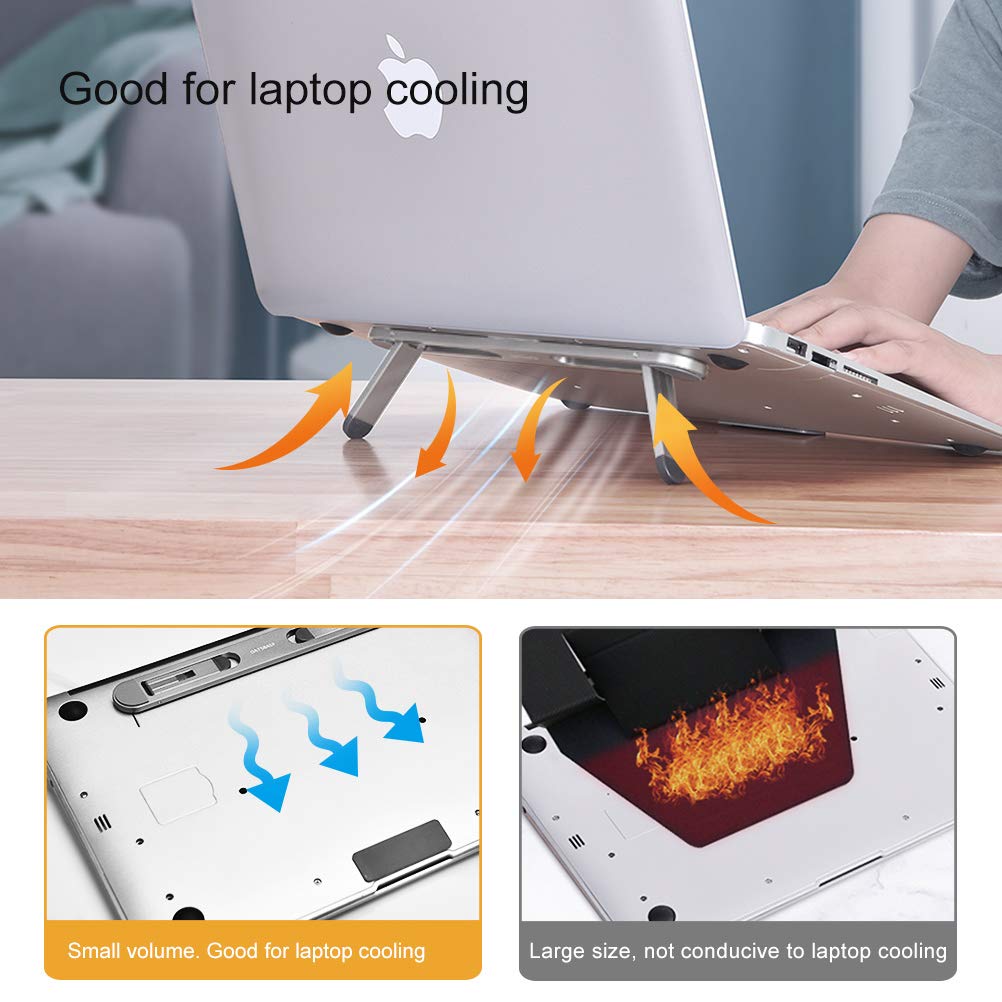 Ergonomic Laptop Stand for Desk - Adjustable Cooling Riser for MacBook, Dell, HP & 10-15.6