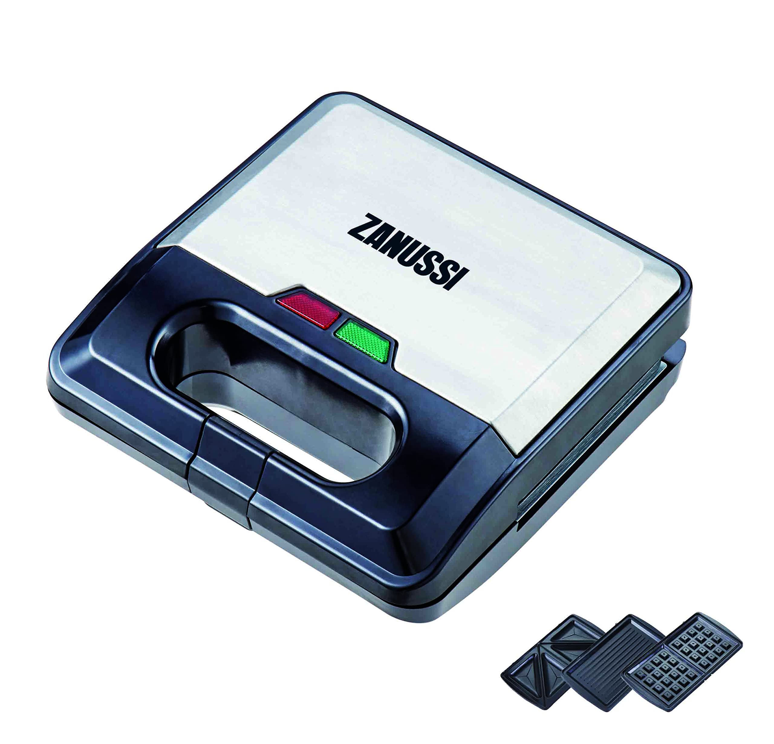 Zanussi ZSM-9786 3-in-1 Sandwich Toaster, Panini Press & Snack Maker for Grilled Cheese, Waffles & Quick Meals - Perfect for Breakfast, Lunch & Snacks at Home or Office