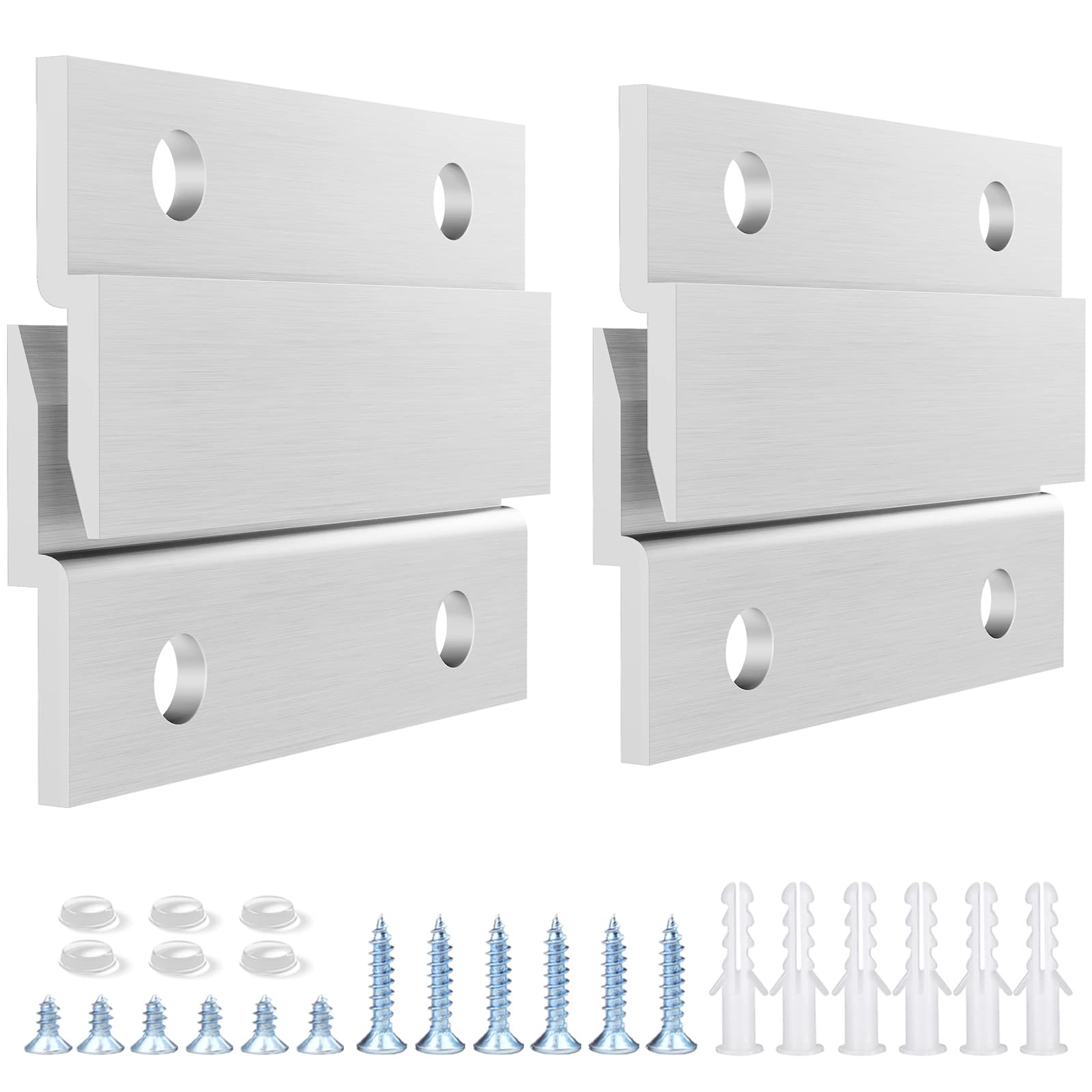 Aluminum French Cleat Picture Hanger Kit - 6 Pairs of Heavy Duty Z Clips for Wall Mounting Paintings, Mirrors, Artwork, Whiteboards & Cabinets (2 Inch) - Perfect for Home, Office & Gallery Display