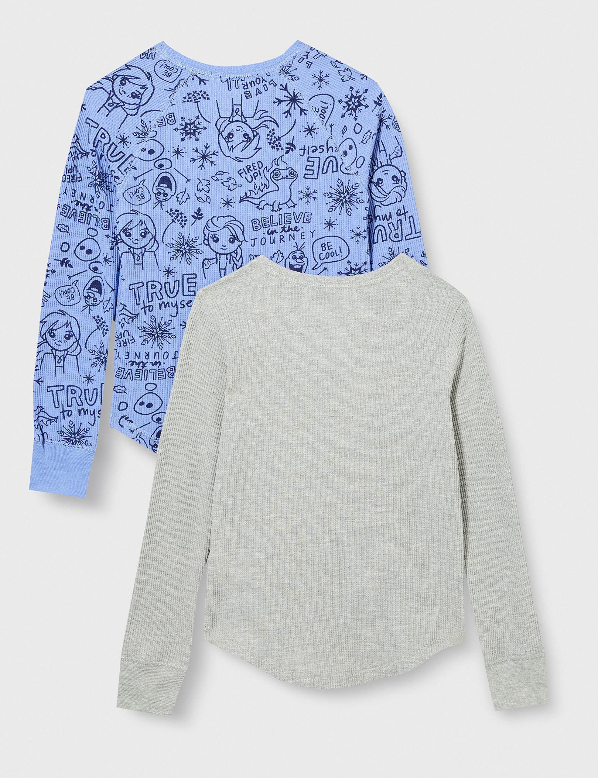 Disney Marvel Star Wars Frozen Girls & Toddlers Long-Sleeve Thermal Shirts 2-Pack - Warm Winter Base Layer for Kids Outdoor Activities & Playdates