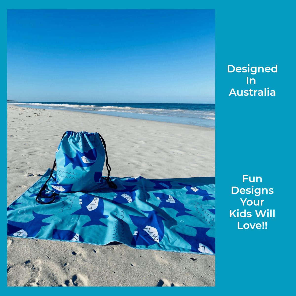 Shark Print Drawstring Swim Bag for Women & Men - Waterproof Beach Bag for Swimming, Gym, Travel & Sports Accessories Storage