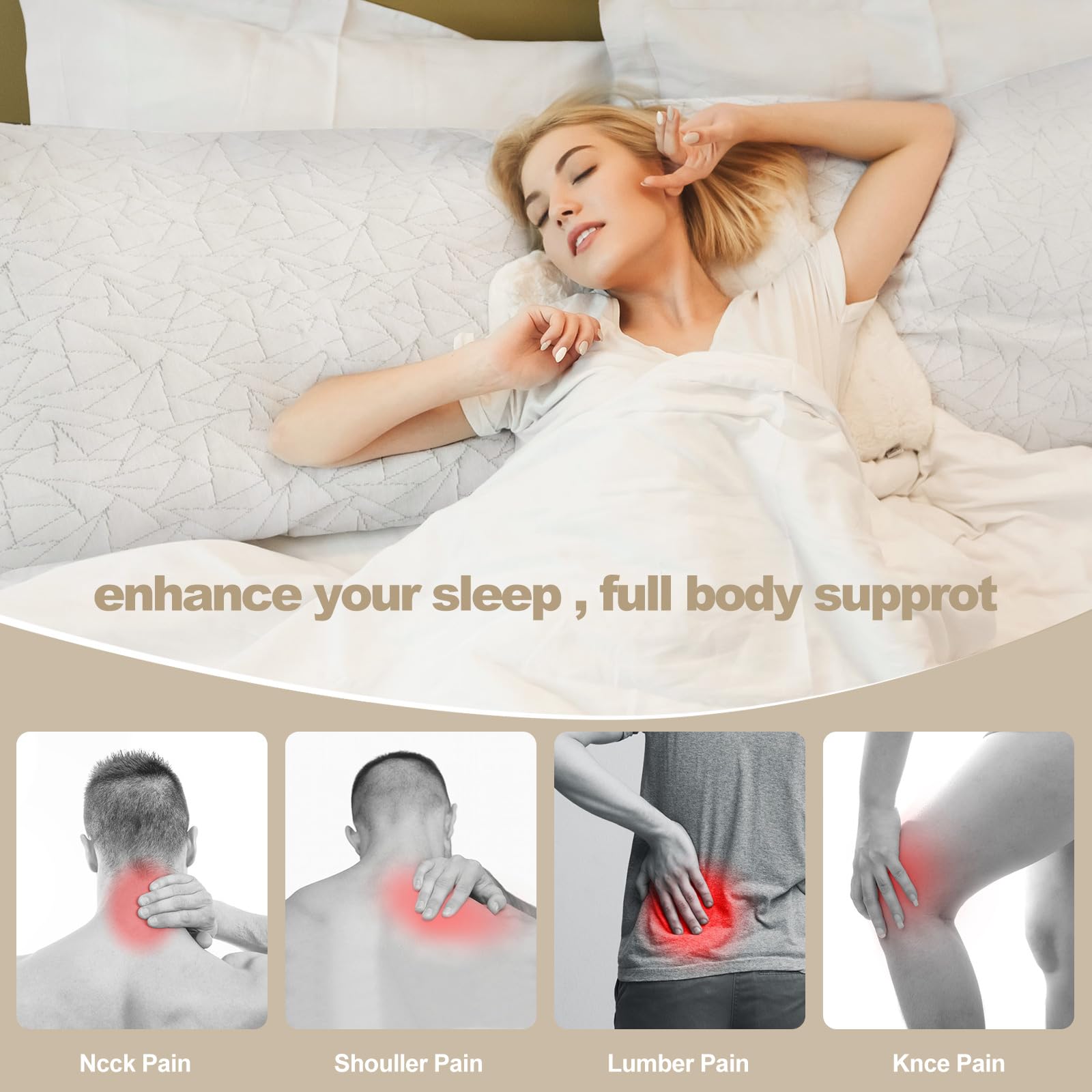 Memory Foam Body Pillow for Adults - 20x54 Inch Large Full Body Pillow for Side Sleepers, Bed Sleeping Support & Pain Relief - Perfect for Pregnancy, Back Pain & Comfortable Night Sleep