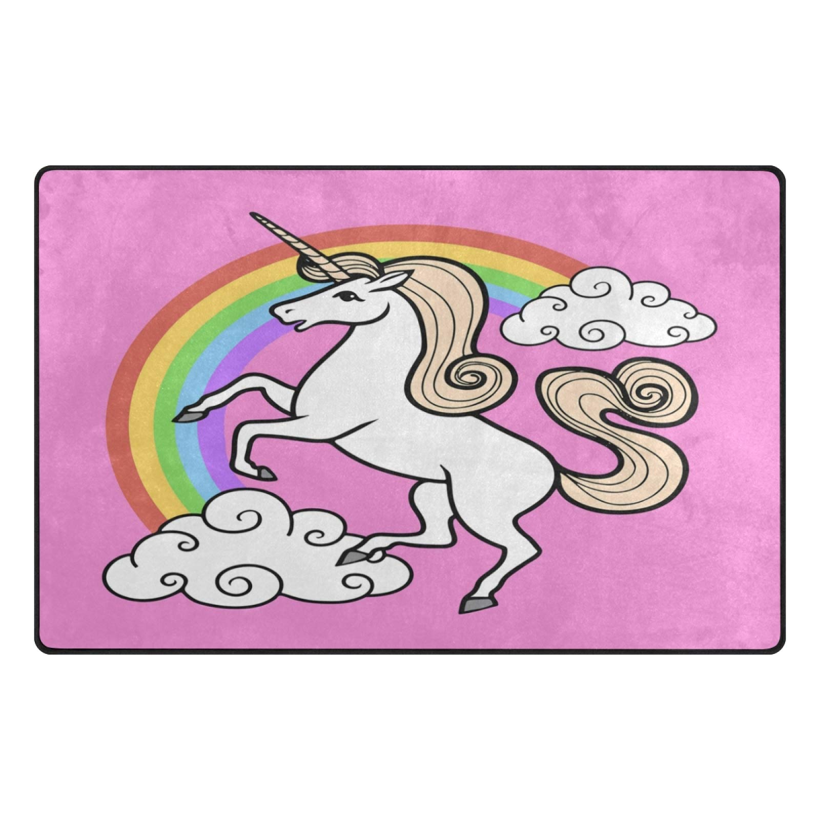 ALAZA Soft Cartoon Unicorn Cloud Horse Area Rug - Non-Slip Kids Room Carpet for Living Room, Bedroom, Nursery - 31 x 20 Inches - Perfect for Playrooms, Dorm Decor & Birthday Gifts