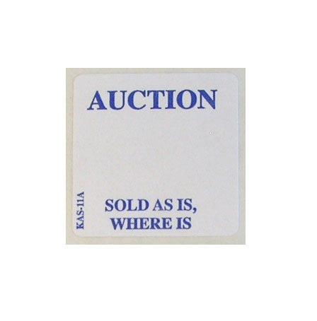 1 x 1 Inch AUCTION Labels - 1000/Roll | EZ Off or Super Stick Adhesive for Garage Sales, Storage Boxes & Shipping Packages