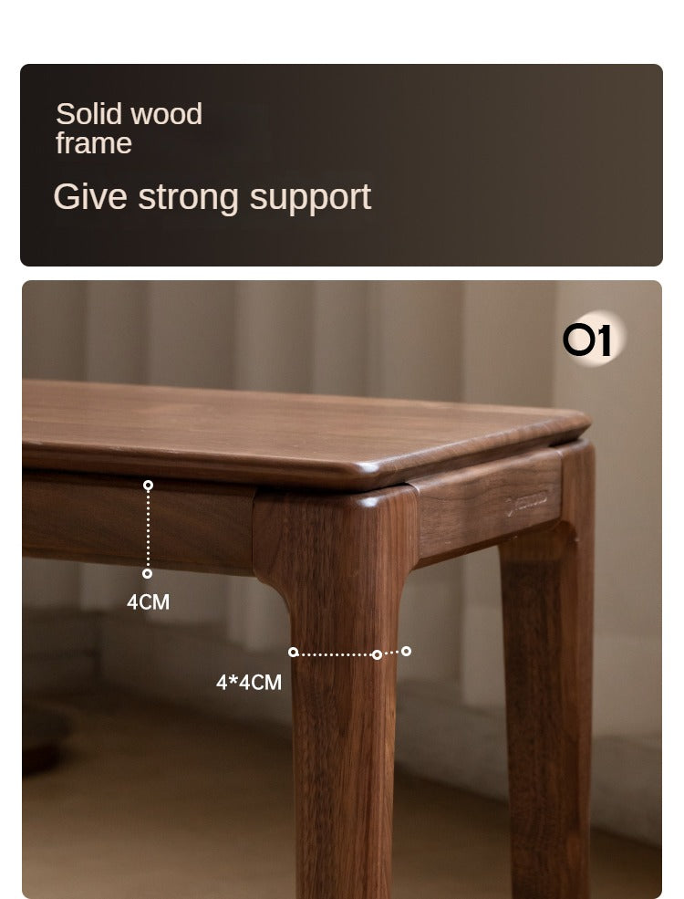 Black Walnut Solid Wood Makeup Stool - Durable Vanity Seat with Cushion for Bedroom, Dressing Room & Beauty Salon | Natural Wooden Stool for Makeup, Hair Styling & Relaxation