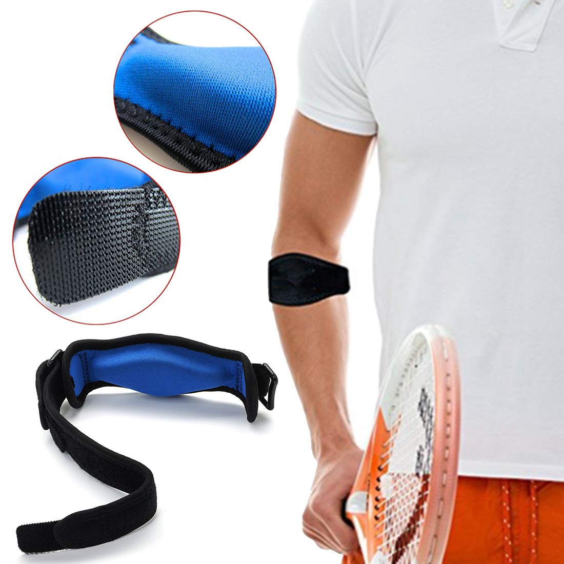 Tennis Elbow Brace with Compression Pad - Effective Pain Relief for Tennis, Weightlifting, Tendonitis & Golfer's Elbow - Adjustable Support for Men & Women (2 Pack) - Perfect for Sports, Gym & Daily Activities