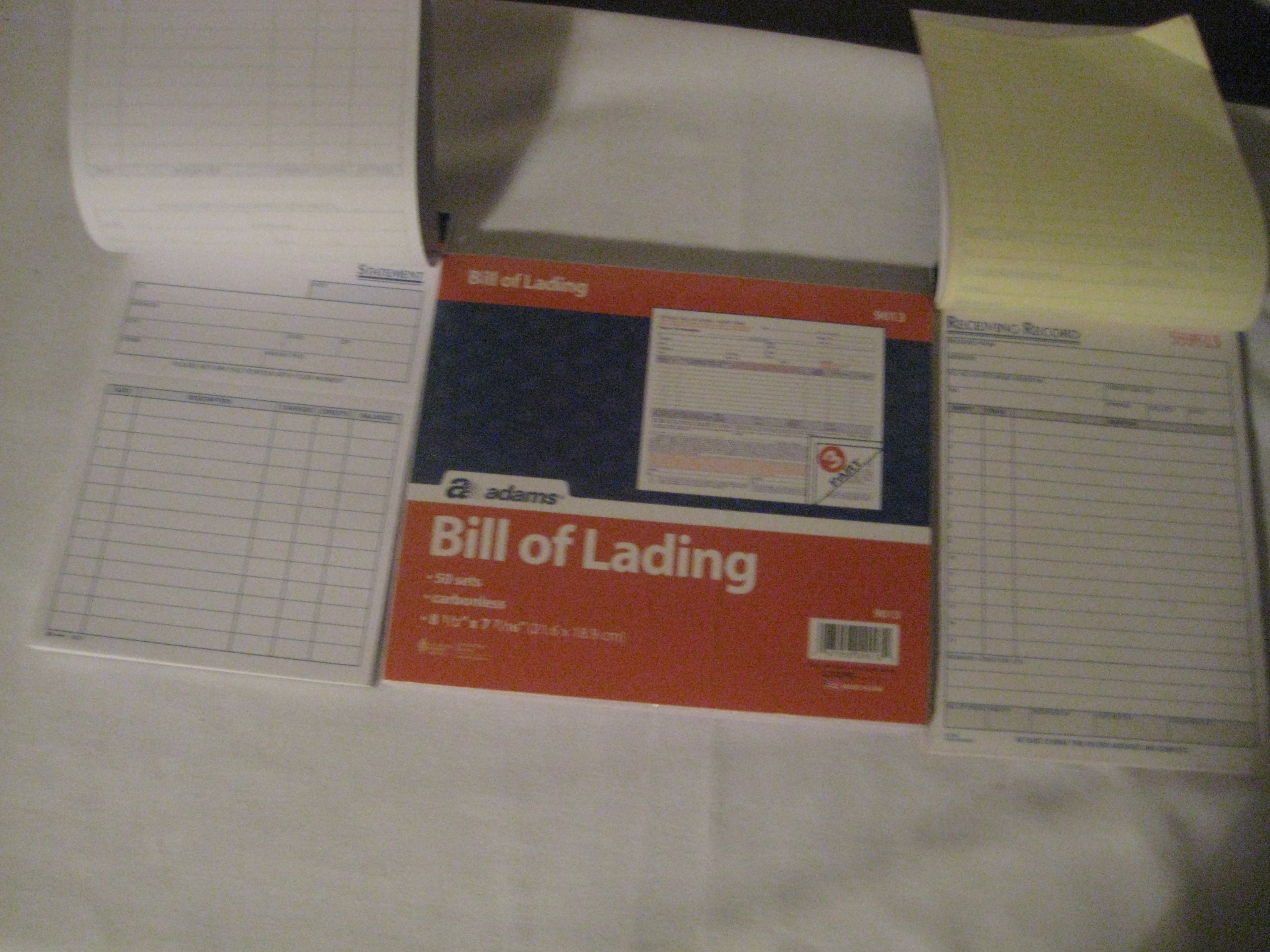 Adams Bill of Lading Short Form - 3-Part Carbonless Set, 50 Sheets, White - Shipping & Receiving Documents for Small Business, Trucking & Logistics (3-Pack)
