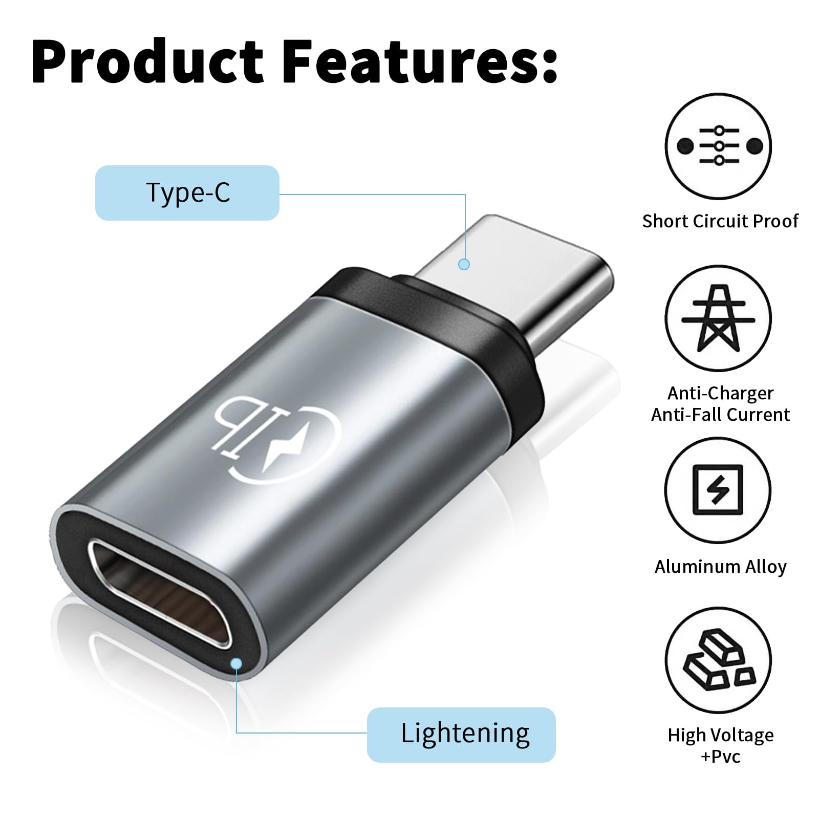 2 Pack Wimony USB C to Lightning Adapter, USB C Male to Lightning Female Converter for iPhone, iPad, Samsung Galaxy, Google Pixel, Laptops & Monitors - Fast Data Transfer with Lanyard - Perfect for Travel, Office & Home Charging