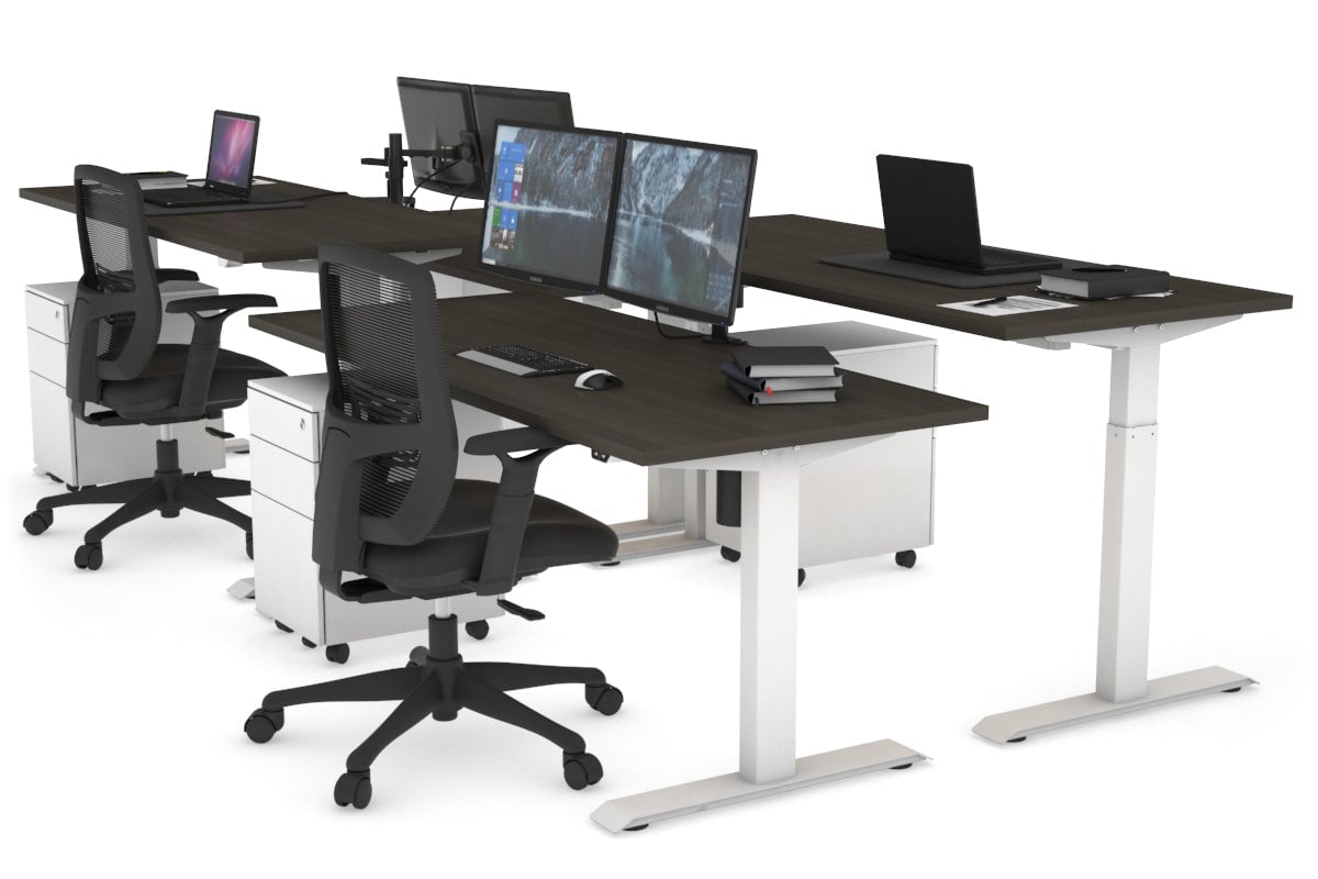 Height Adjustable 4-Person Workbench - 1600L x 700W Heavy Duty Workstation for Office, Workshop & Garage - Perfect for Team Projects, DIY & Industrial Work
