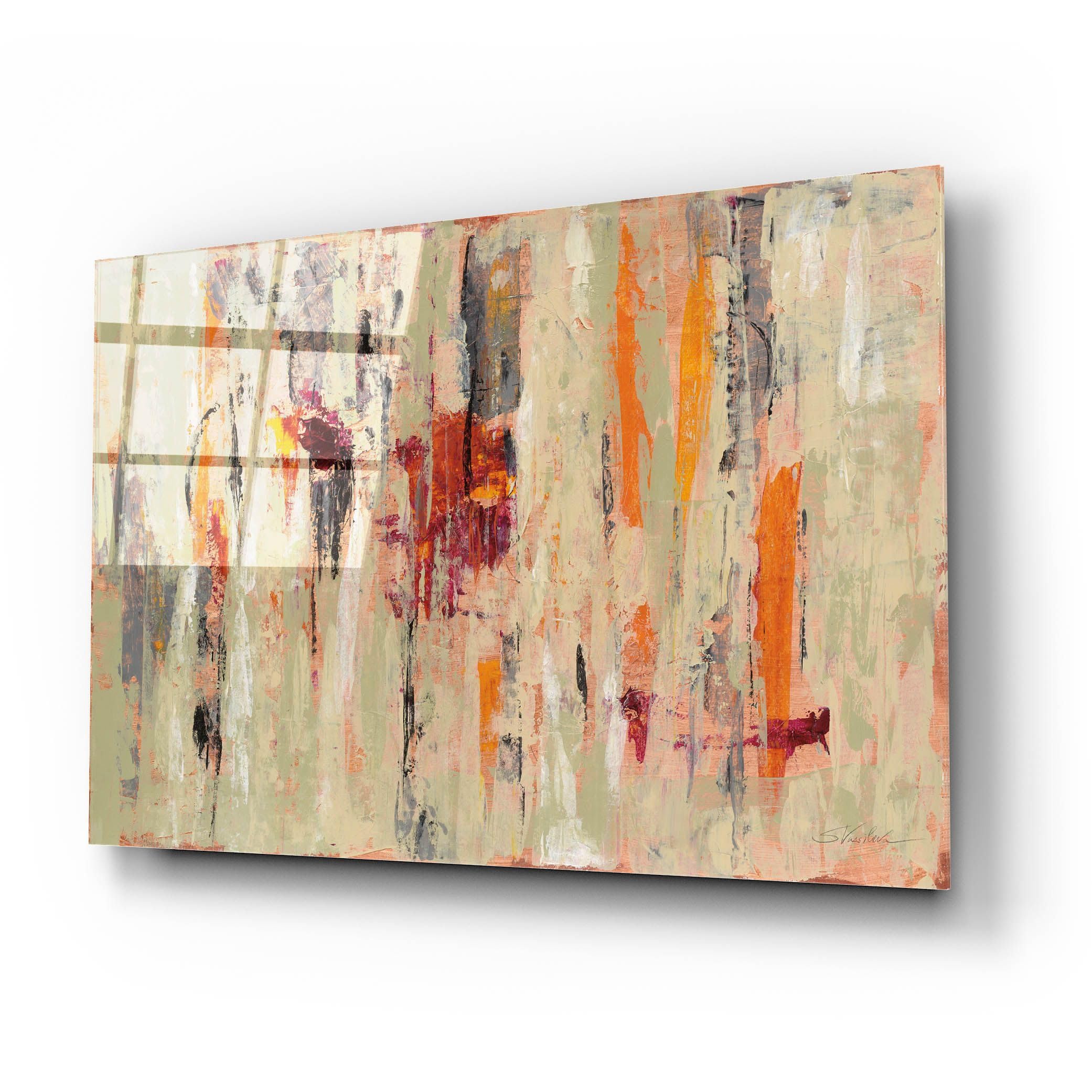 Epic Art 'Graffiti Wall I' by Silvia Vassileva - Modern Acrylic Glass Wall Art Painting 24x16 Inches - Perfect for Living Room, Bedroom & Office Decor