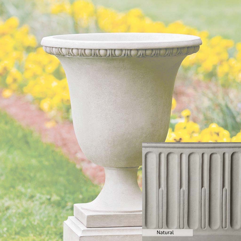 Campania International Williamsburg Egg and Dart Urn - Classic Garden Urn for Outdoor Decor, Patio, and Landscape Design | Elegant Resin Planter with Egg and Dart Motif