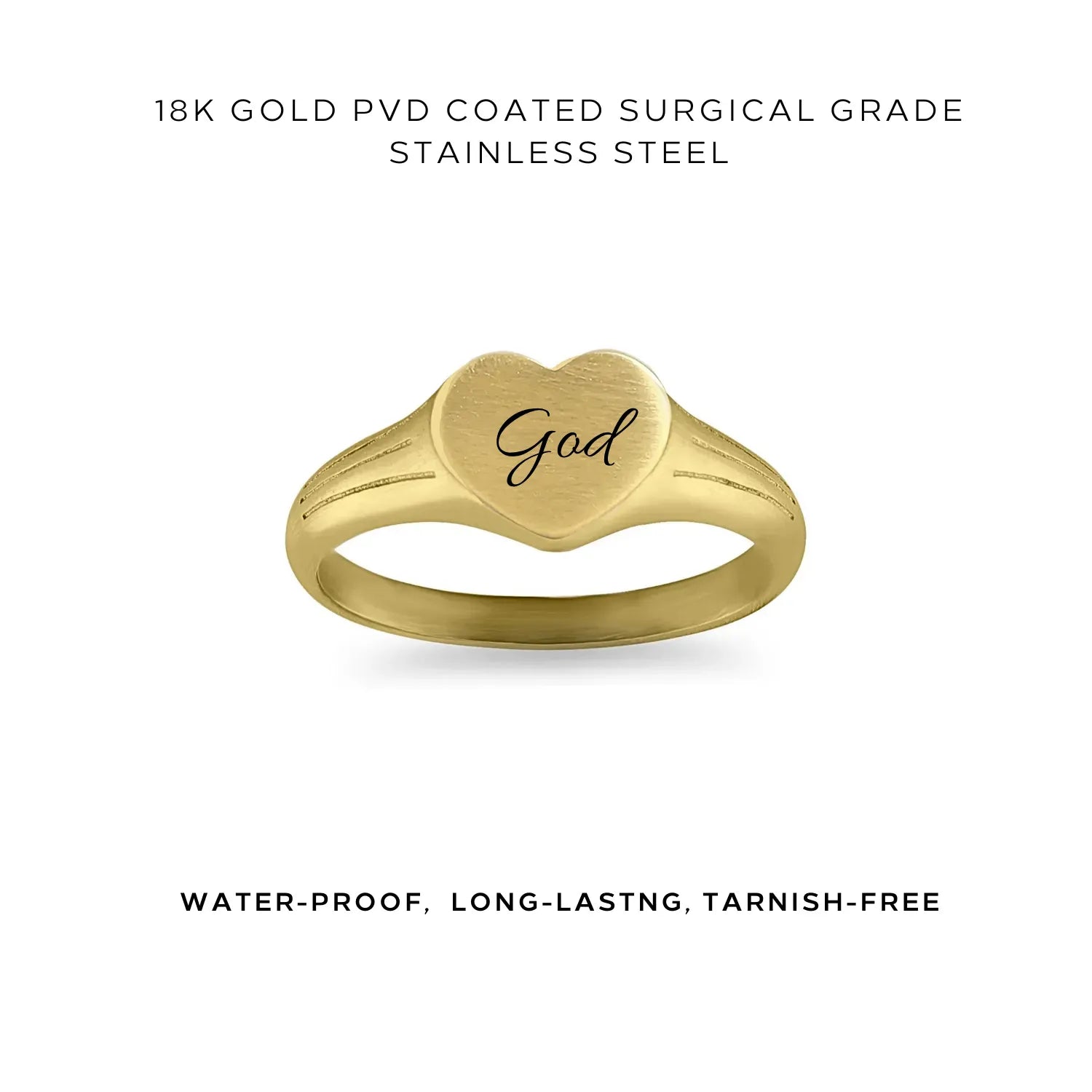 Personalized Heart Signet Engraved Ring - Custom Name & Date Jewelry for Women - Sterling Silver or Gold Plated - Perfect for Anniversaries, Valentine's Day Gifts & Everyday Wear