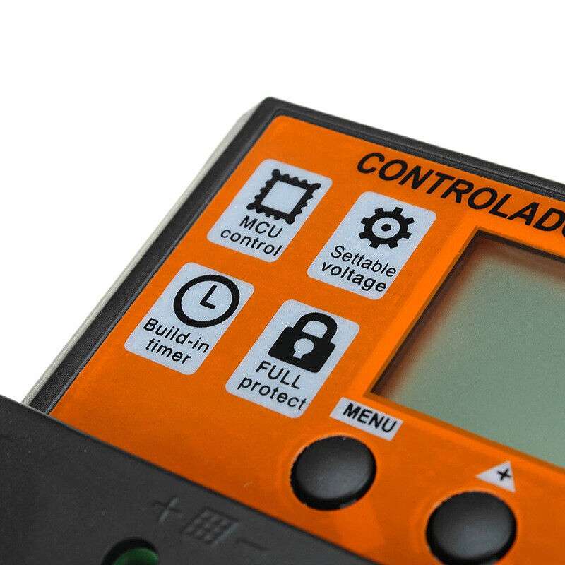 100A PWM Solar Charge Controller with LCD Display - 12V/24V Dual USB Ports for Solar Panel Battery Regulator - Perfect for RV, Marine, Off-Grid & Home Solar Power Systems