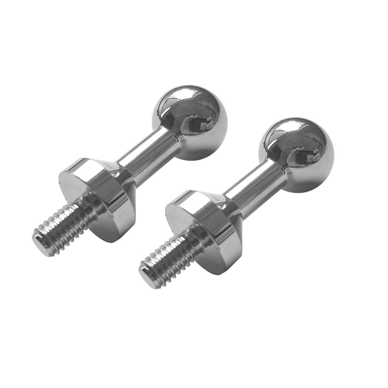 Motorcycle Flag Pole Topper Screw (1 Pair, Silver) - for Bike Flags & Accessories