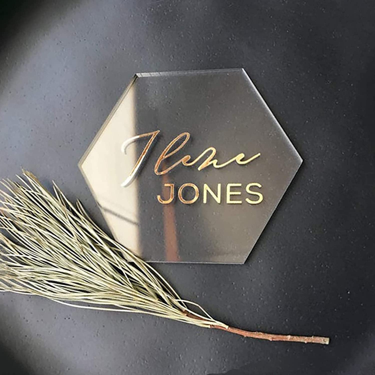 20Pcs Clear Acrylic Wedding Place Cards - Hexagon Table Seating Name Plates for Dinner Parties | 3mm Thick Blank Escort Cards for Guest Names & Food Signs | Perfect for Wedding Reception, Bridal Shower & Formal Events