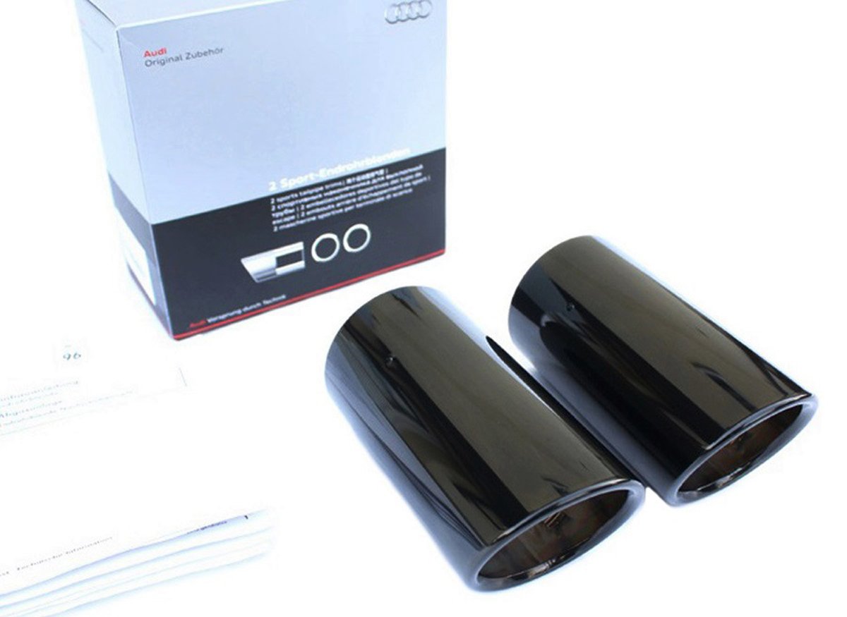 Genuine OEM Audi Exhaust Tips - Gloss Black Finish - Direct Fit Replacement for Audi A4 A5 A6 A7 Q5 Q7 - Enhance Your Car's Style & Performance (Perfect for Car Enthusiasts & Auto Upgrades)