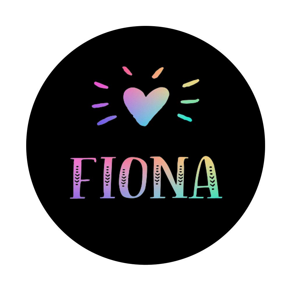 Fiona Gift Heart Rainbow Watercolor Love Name PopSockets PopGrip - Swappable Phone Grip for iPhone, Samsung & Tablets - Perfect for Valentine's Day, Birthday Gifts & Everyday Use