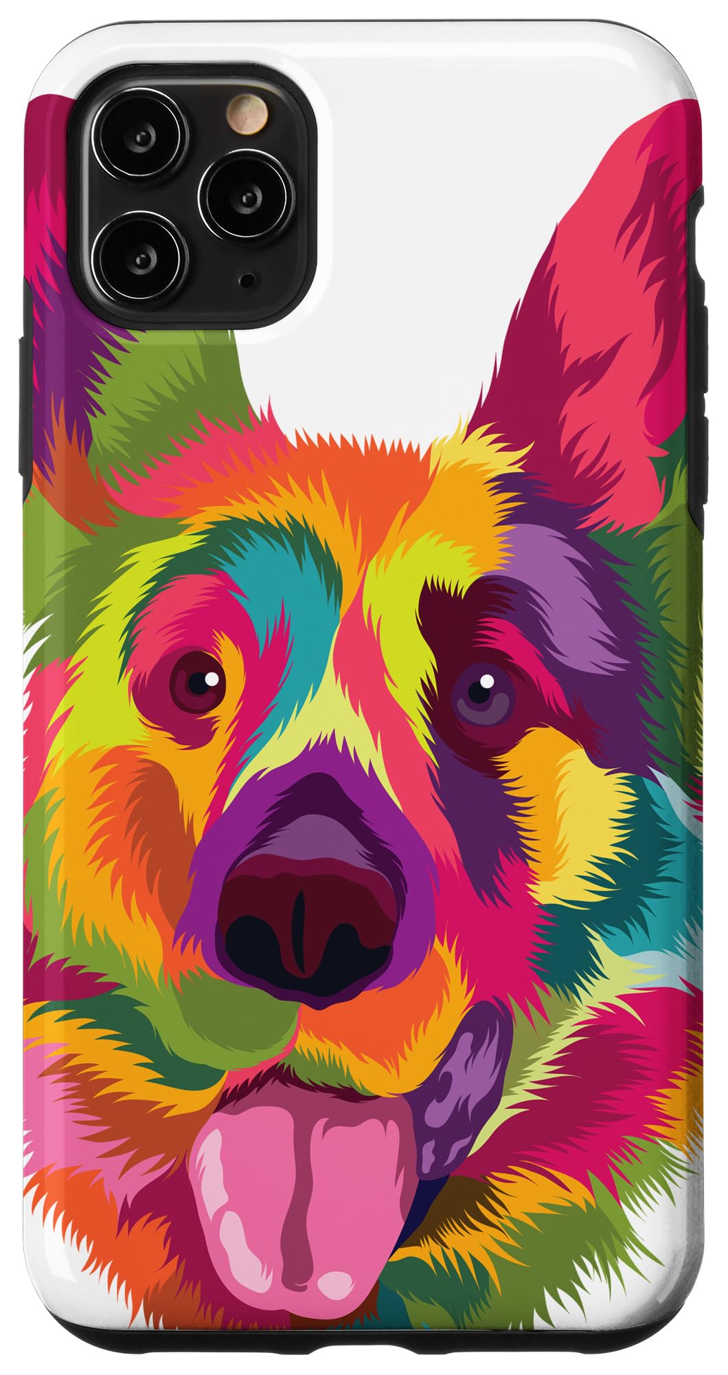 iPhone 11 Pro Max Case - Colorful Pop Art German Shepherd Portrait for Dog Lovers | Protective Phone Cover for GSD Owners | Perfect Gift for Pet Lovers & German Shepherd Enthusiasts