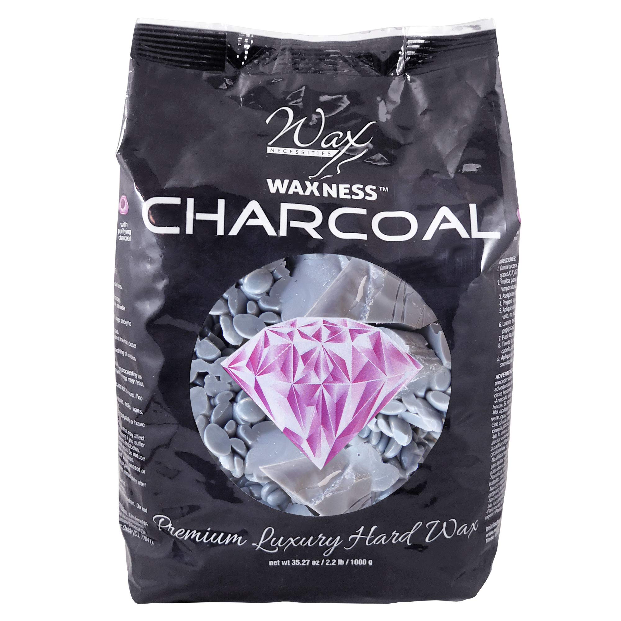 Premium Polymer Blend Luxury Hard Wax Charcoal - 2.2 Pound for Professional Hair Removal & Smooth Skin | Ideal for Salon, Spa & At-Home Use