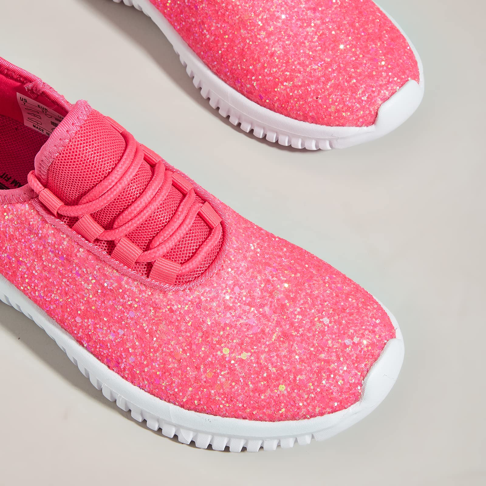 K KIP WOK Women's Fashion Glitter Slip-On Sneakers - Lightweight Running Shoes for Tennis, Walking & Casual Wear | Perfect for Gym, Workout & Daily Activities