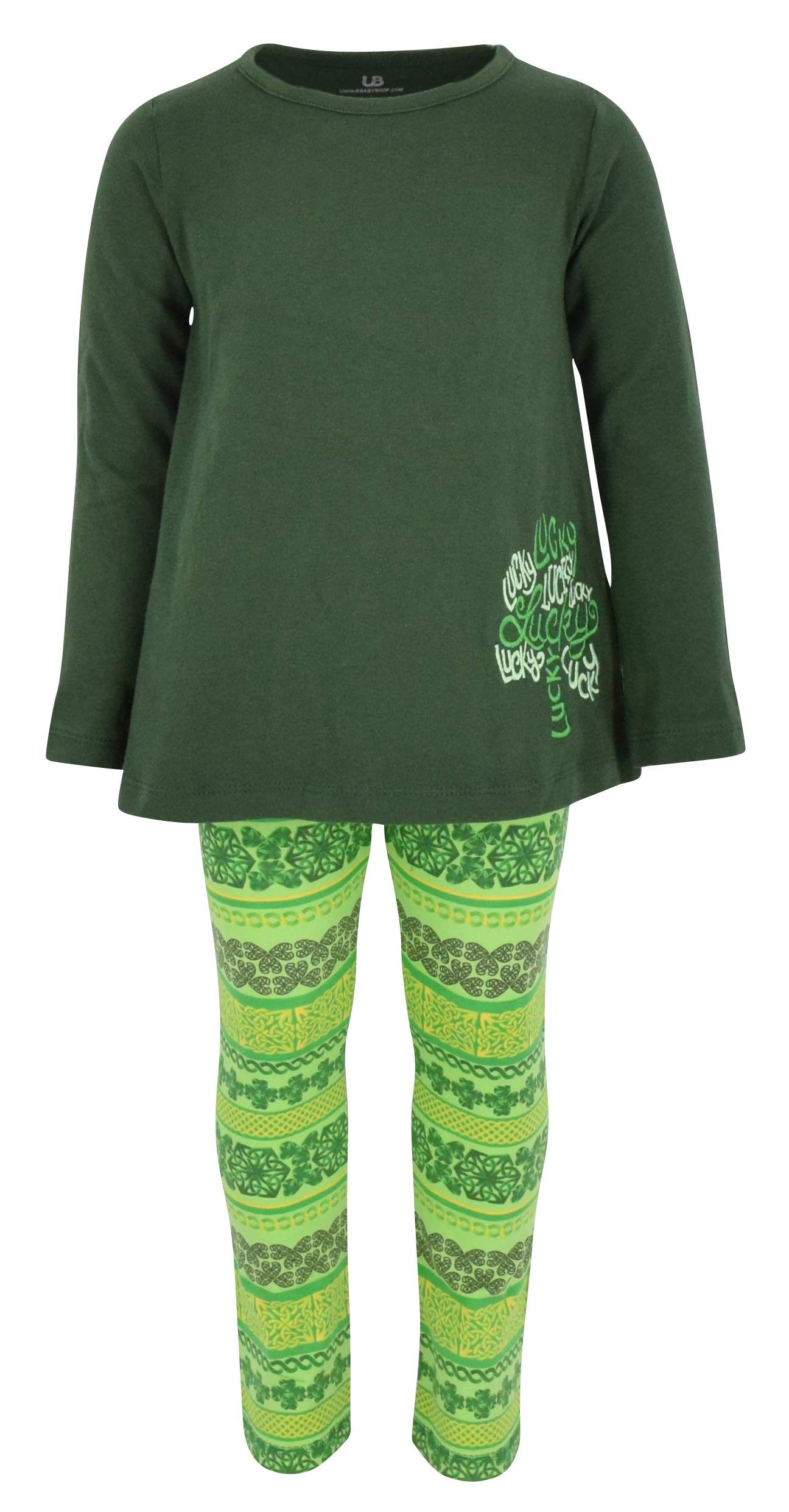 Adorable Baby Girls 2-Piece St. Patrick's Day Outfit with Lucky Clover Embroidery - Perfect for Holiday Photos & Family Gatherings