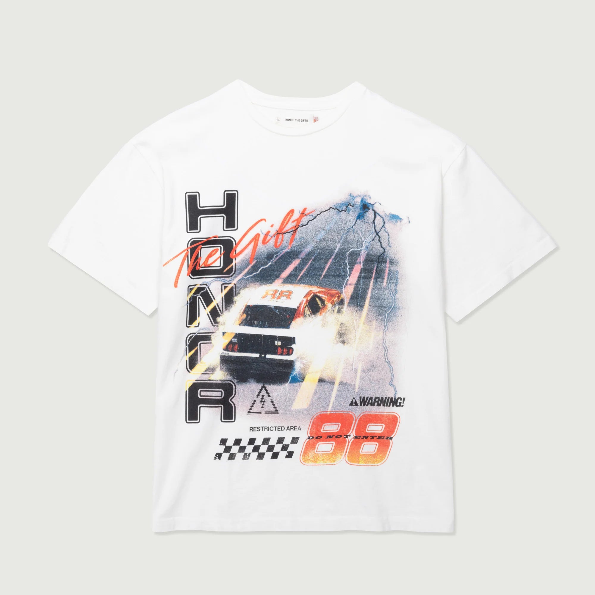 Honor the Gift Grand Prix 2.0 T-Shirt - Premium White Cotton Tee for Men - Perfect for Racing Fans & Casual Streetwear