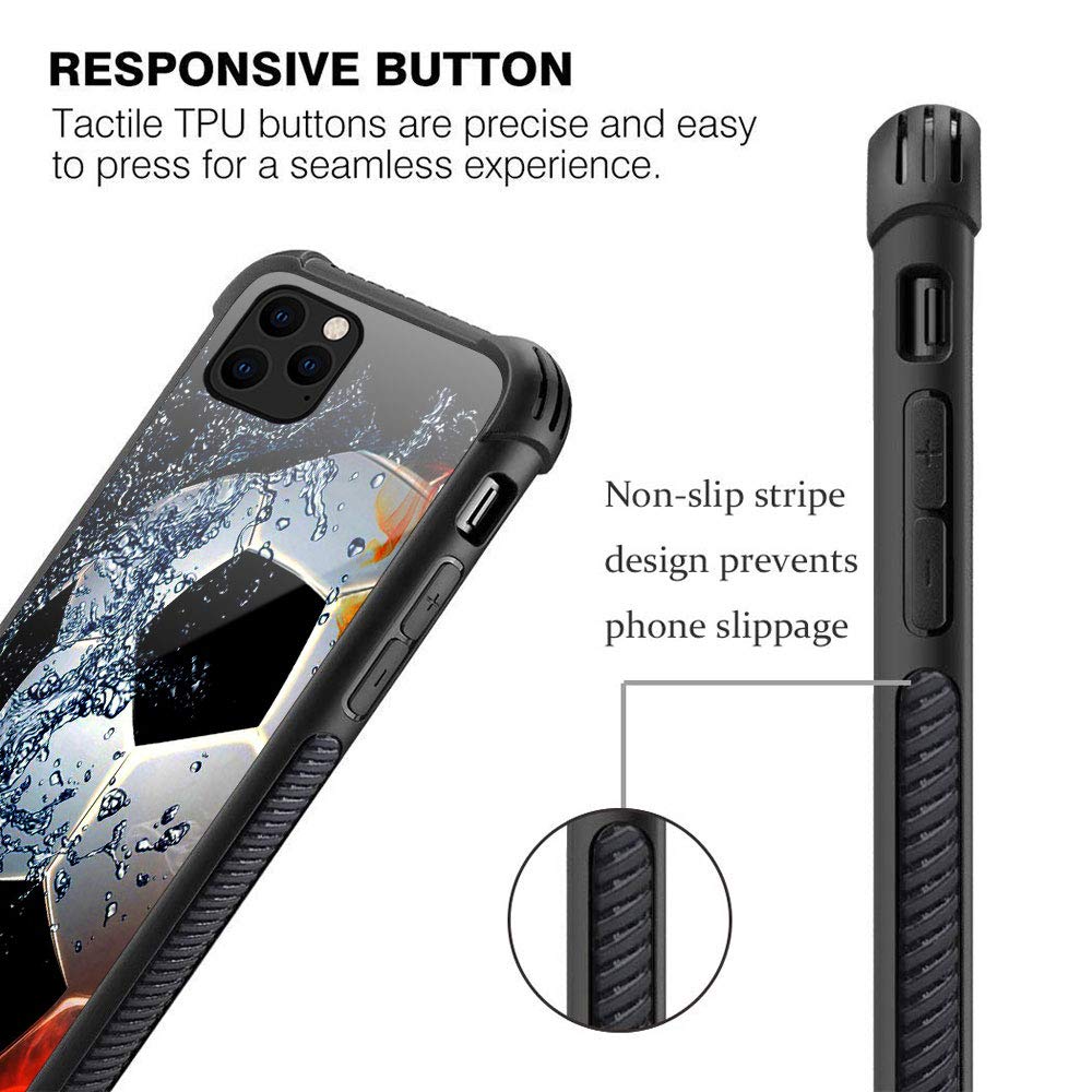 CARLOCA iPhone 11 Case - Shockproof Anti-Scratch Soccer Pattern Phone Cover for Women & Men | Perfect for Sports Fans, Daily Use & Gift Giving