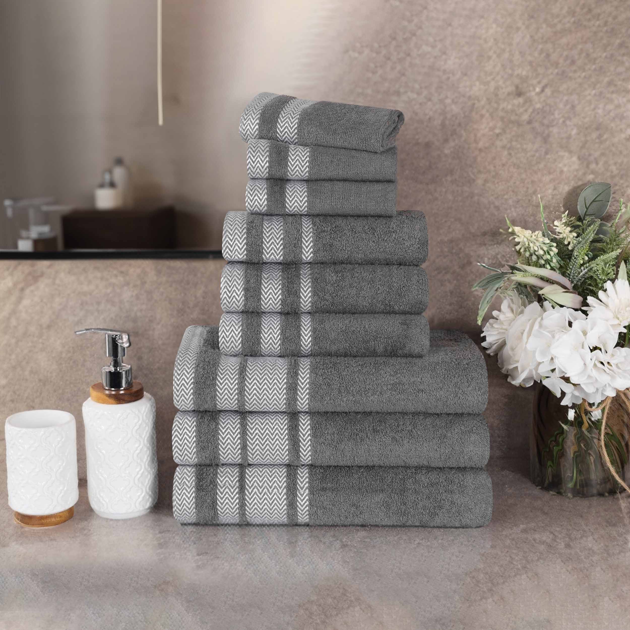 Premium 9-Piece Cotton Towel Set - Medium Weight, Soft & Absorbent Bath Towels for Spa, Gym, and Everyday Use - Hays Brand
