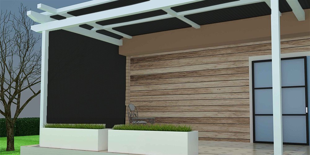 Shatex 90% UV Blocking 8x15ft Sun Shade Fabric - Black Outdoor Pergola Cover, Porch Screen & Vertical Shade for Patio, Garden, and Backyard Privacy Protection