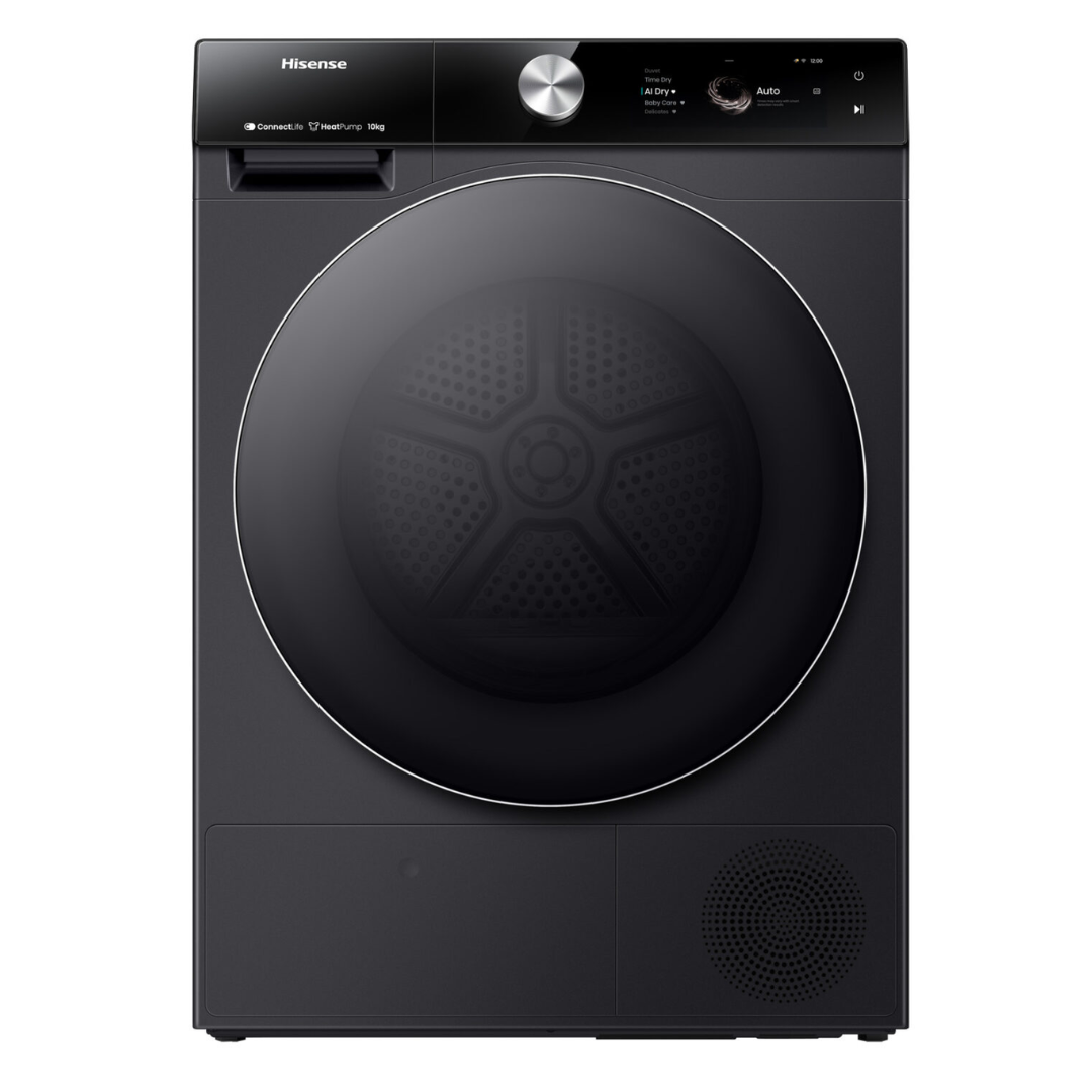 Hisense Series 9 10kg Heat Pump Dryer - Energy Efficient, Quiet Operation, Charcoal Black (HDFS10HPB) - Perfect for Large Families & Eco-Friendly Homes